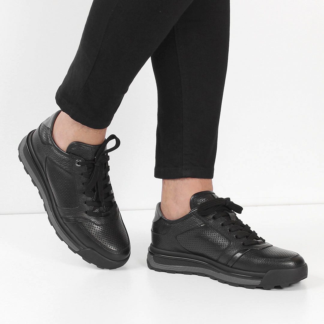 Celal Gültekin Plateau Profilsohle Narbenleder Schnürschuh Herren Sneaker N günstig online kaufen