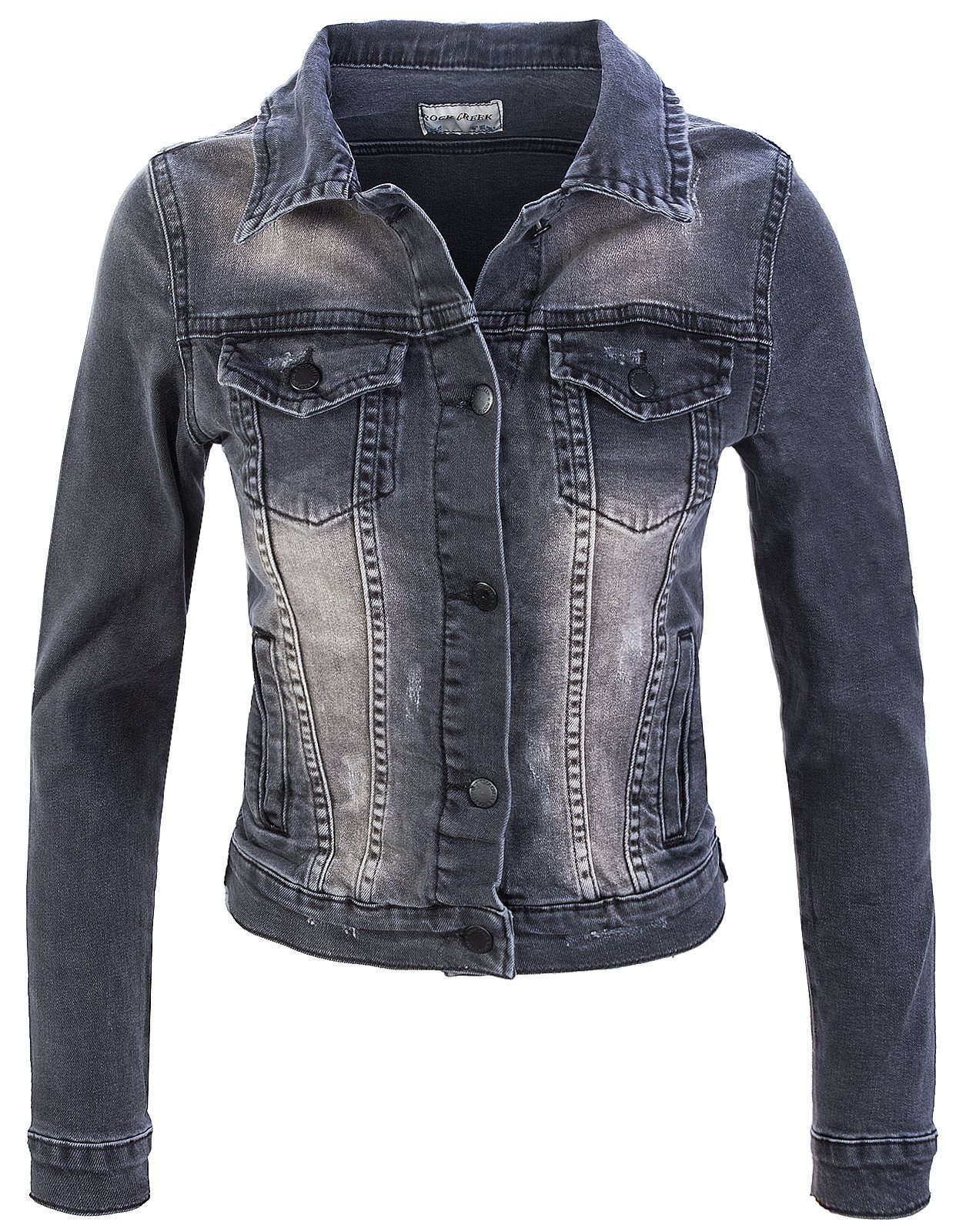 Rock Creek Jeansjacke Damen Jeansjacke Denim D-401 Grau