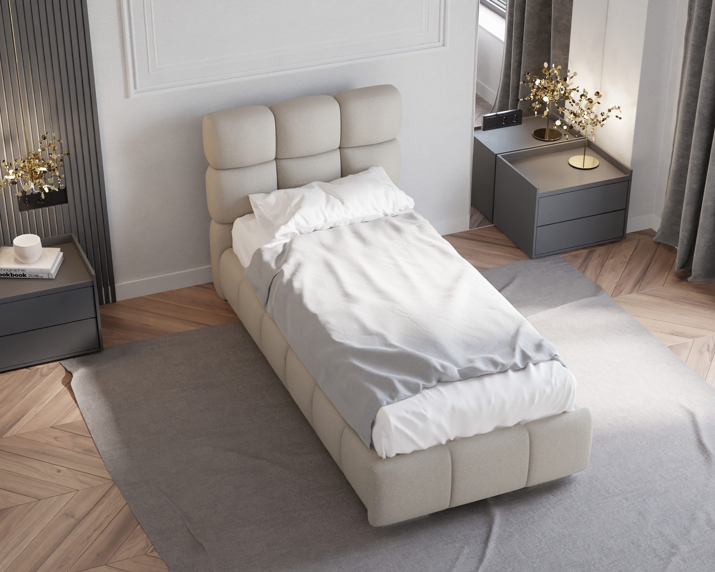 Homesy Polsterbett Bliss, Ein Luxusbett in jeder Größe 120x200cm 100x200 cm 90x200cm