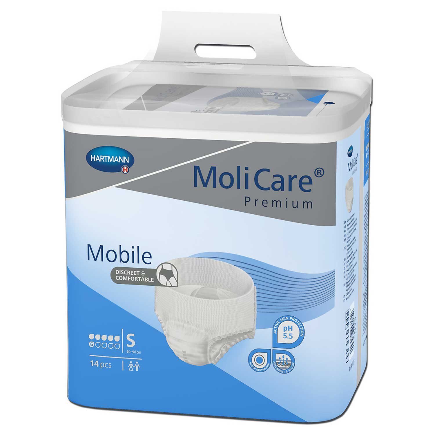 Molicare Inkontinenzboxer MoliCare® Premium Mobile 6 Tropfen Gr. S Karton á 4 (56-St) für diskrete Inkontinenzversorgung