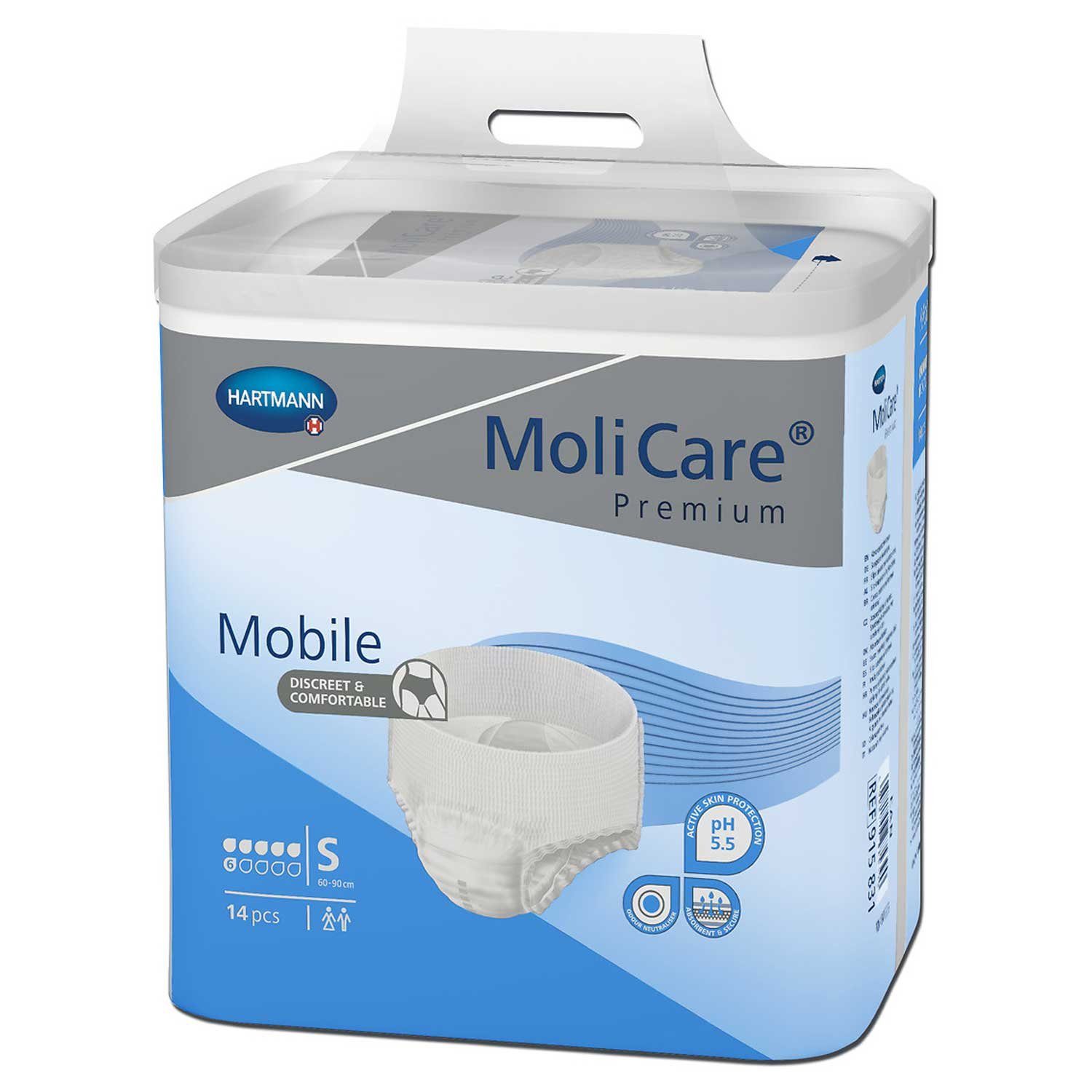 Inkontinenzboxer MoliCare® Premium Mobile 6 Tropfen - S 4x14 Stück