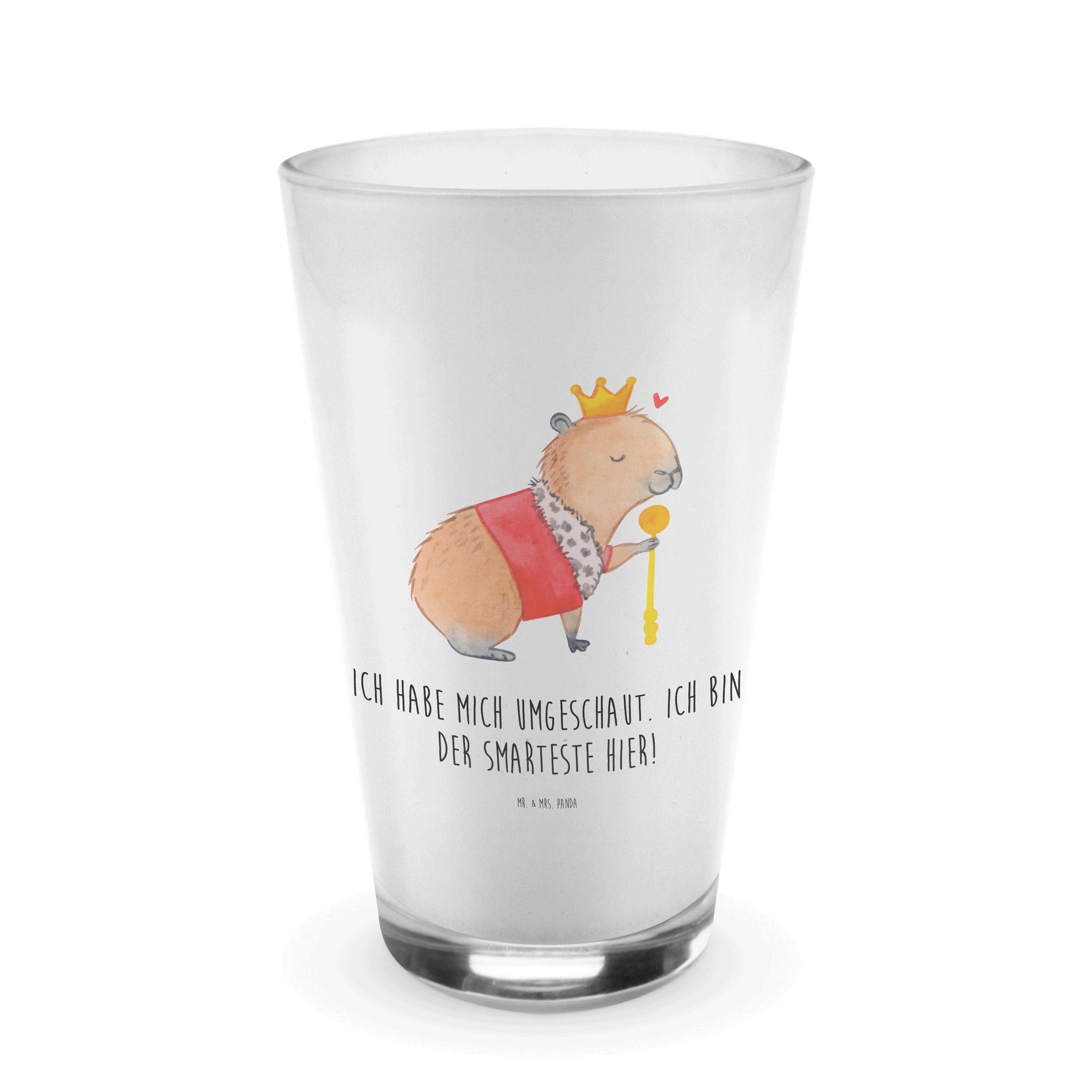 Mr. & Mrs. Panda Glas Capybara König - Transparent - Geschenk, Gute Laune, Tiere, Latte Mac, Premium Glas