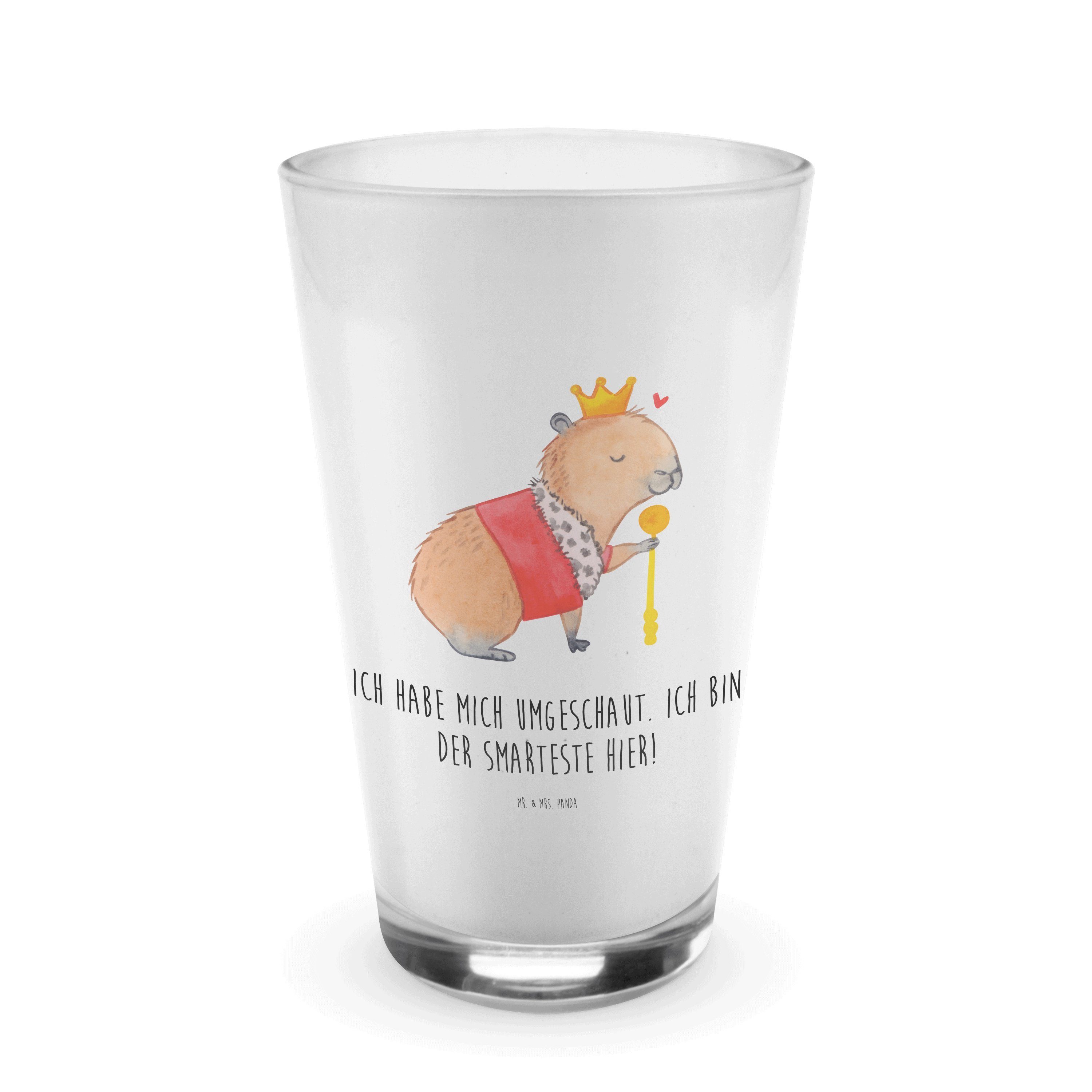 Glas Capybara König - Transparent - Geschenk, Gute Laune, Tiere, Latte Mac