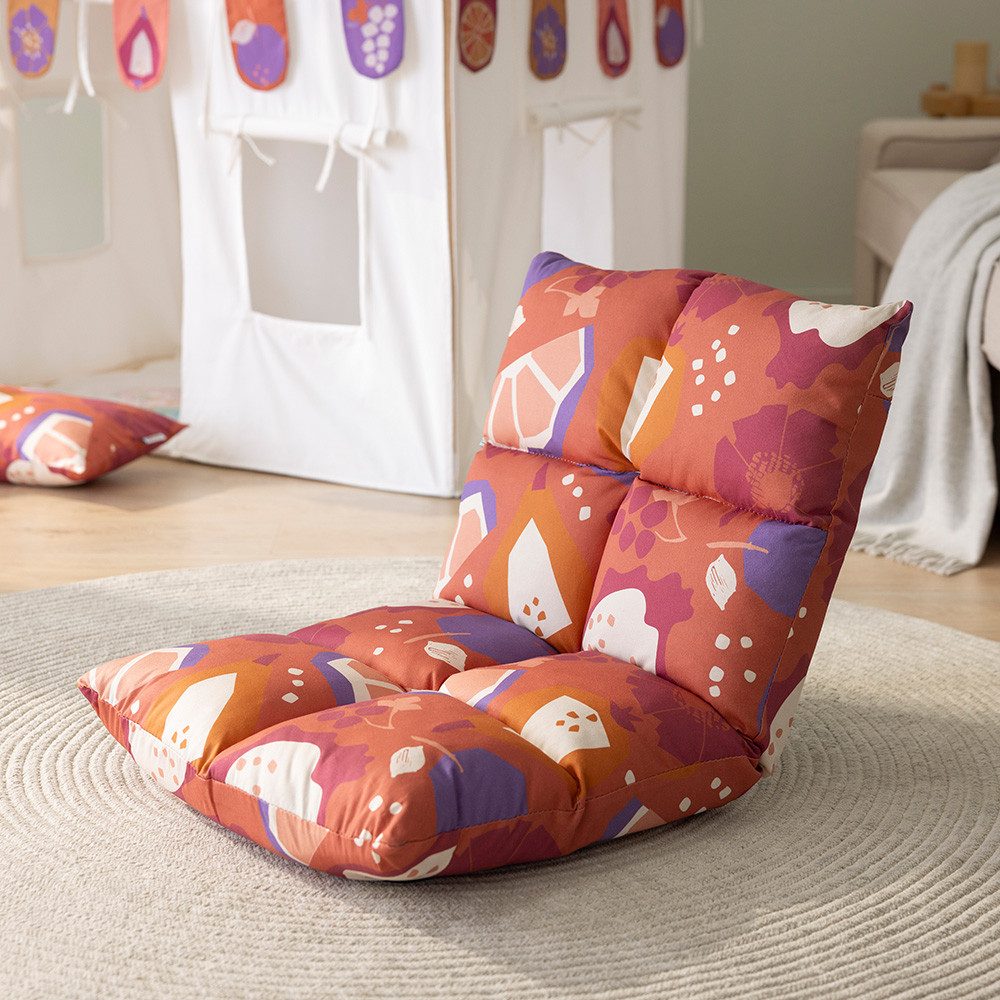 howa Kindersessel colorful red, 2 in 1 Kindersessel - Kinderliege, Bodensessel mit Liegefunktion