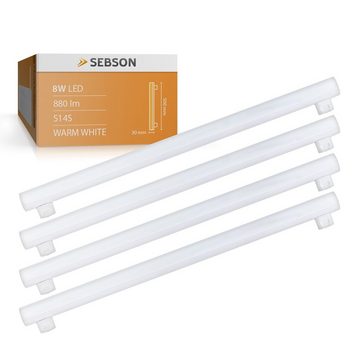 SEBSON LED-Leuchtmittel LED Lampe S14S 50cm 8w 880lm warmweiß, Linienlampe - 4er Pack