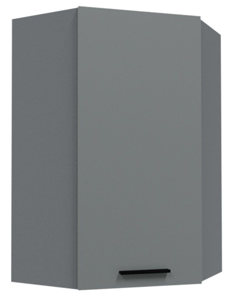 (Bonn, Front- Eckhängeschrank Bonn 1-türig dust Korpusfarbe wählbar Eckhängeschrank) und XL grey matt 60x60cm Feldmann-Wohnen