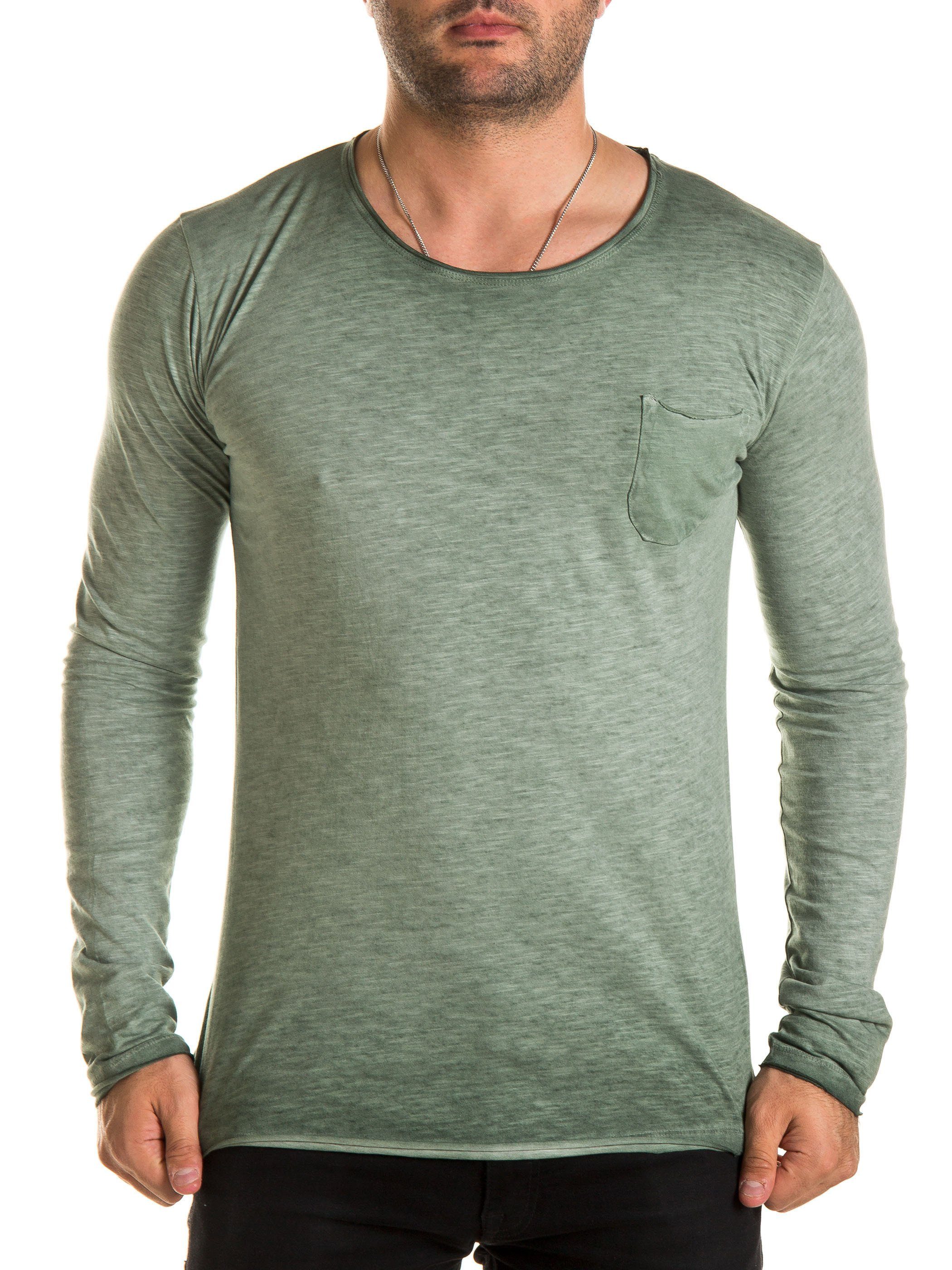 WOTEGA Langarmshirt WOTEGA - Crew Neck Longsleeve Zac (1-tlg) aus reiner Baumwolle Feldspar (165815)