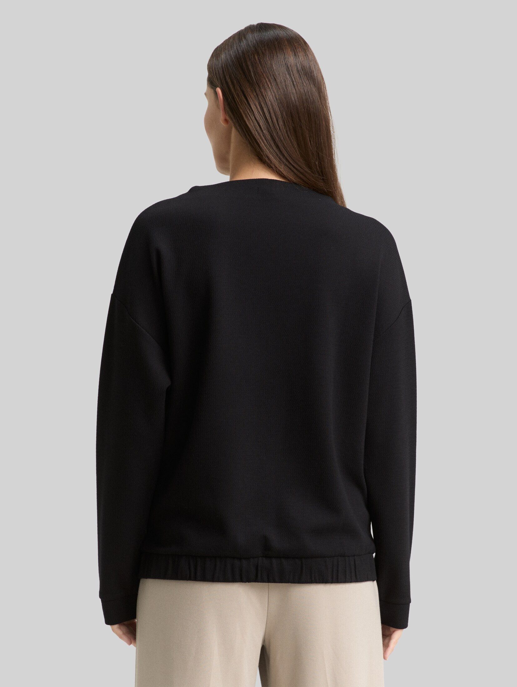 TOM TAILOR Sweatshirt Strick & Sweatshirts Loose Fit Sweatshirt mit Stehkragen