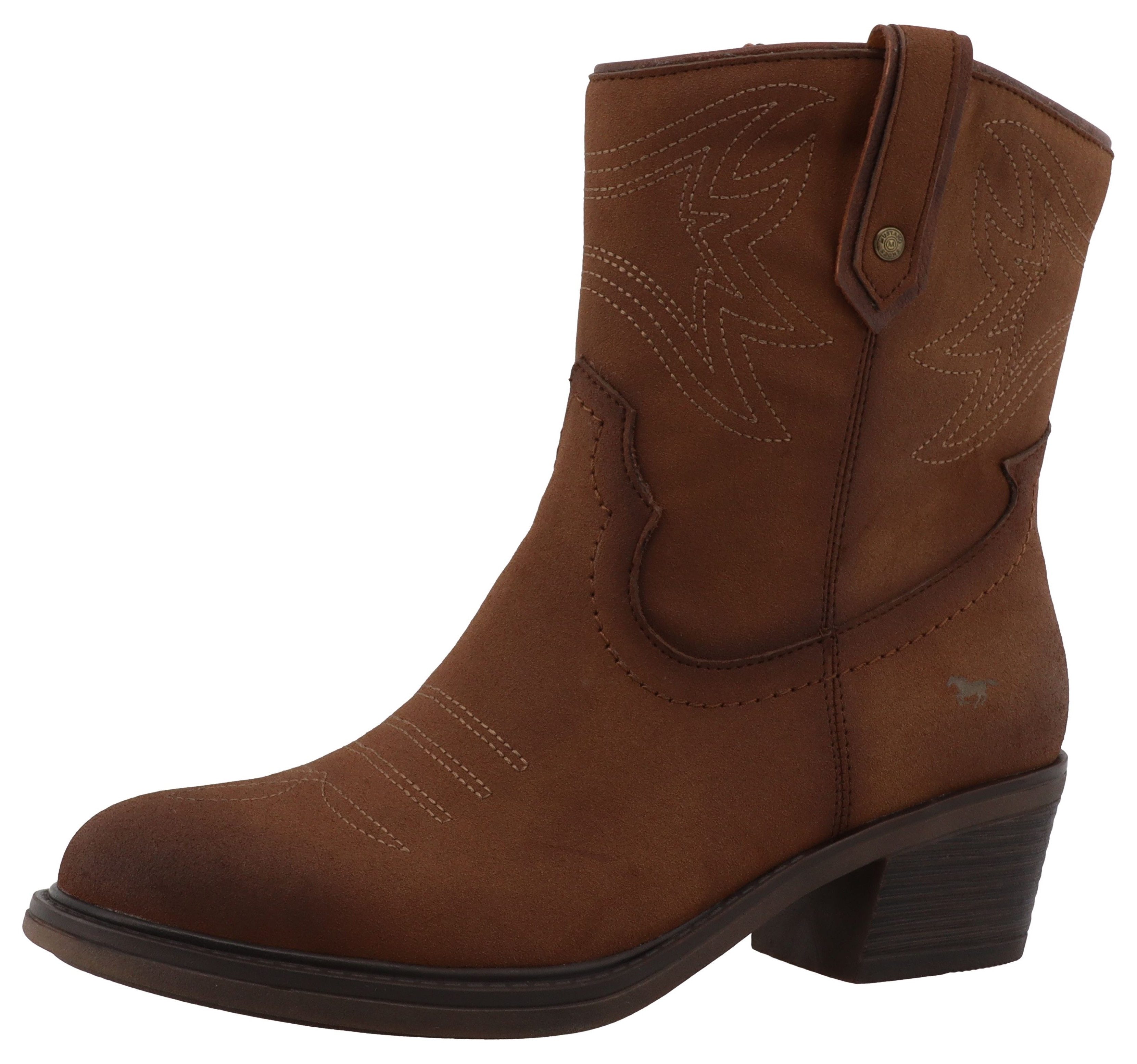 Mustang Shoes Bernadette Westernstiefelette Cowboystiefel, Winterboots mit Reißverschluss