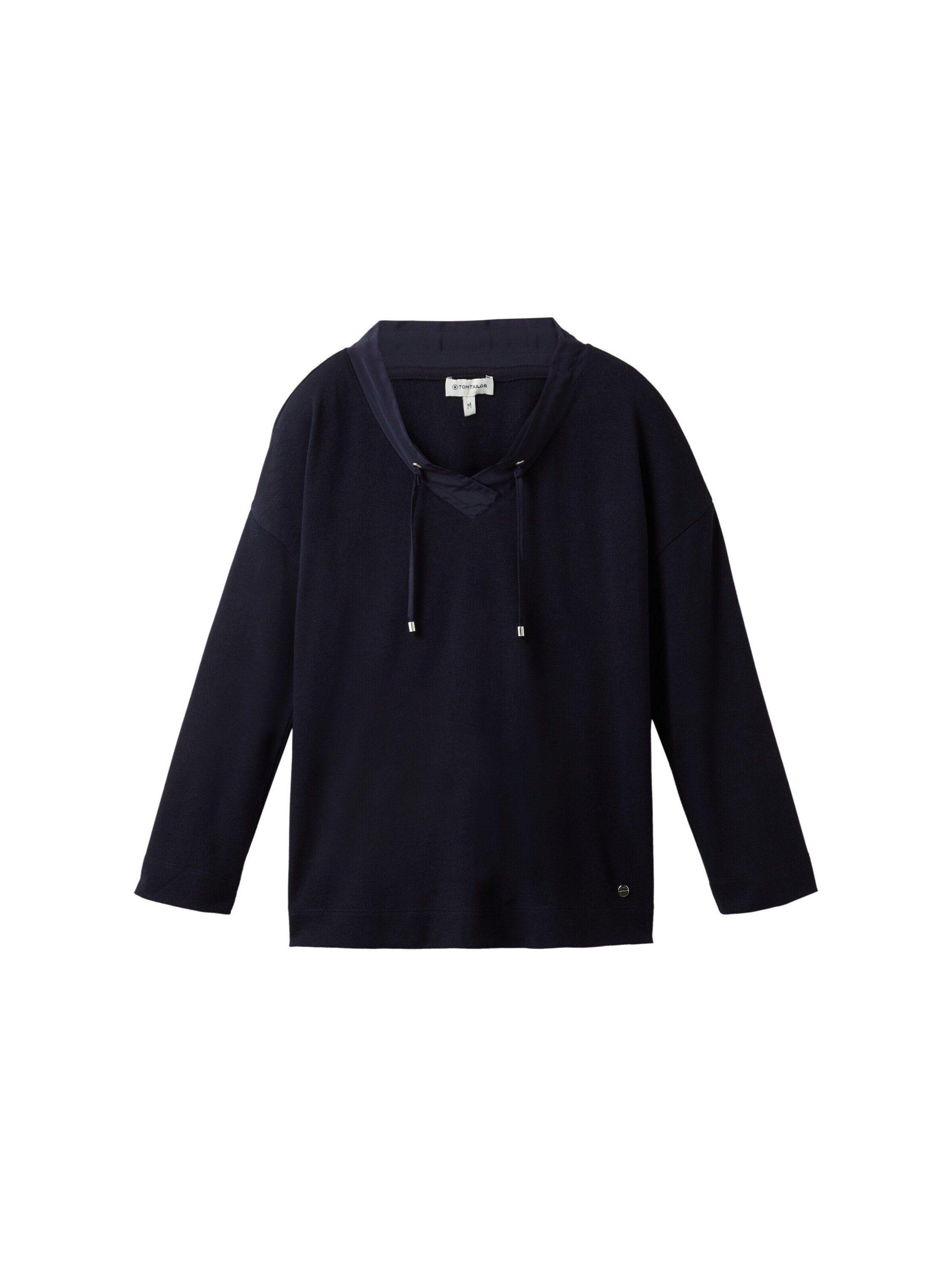 TOM TAILOR Langarmshirt (1-tlg) Drapiert/gerafft
