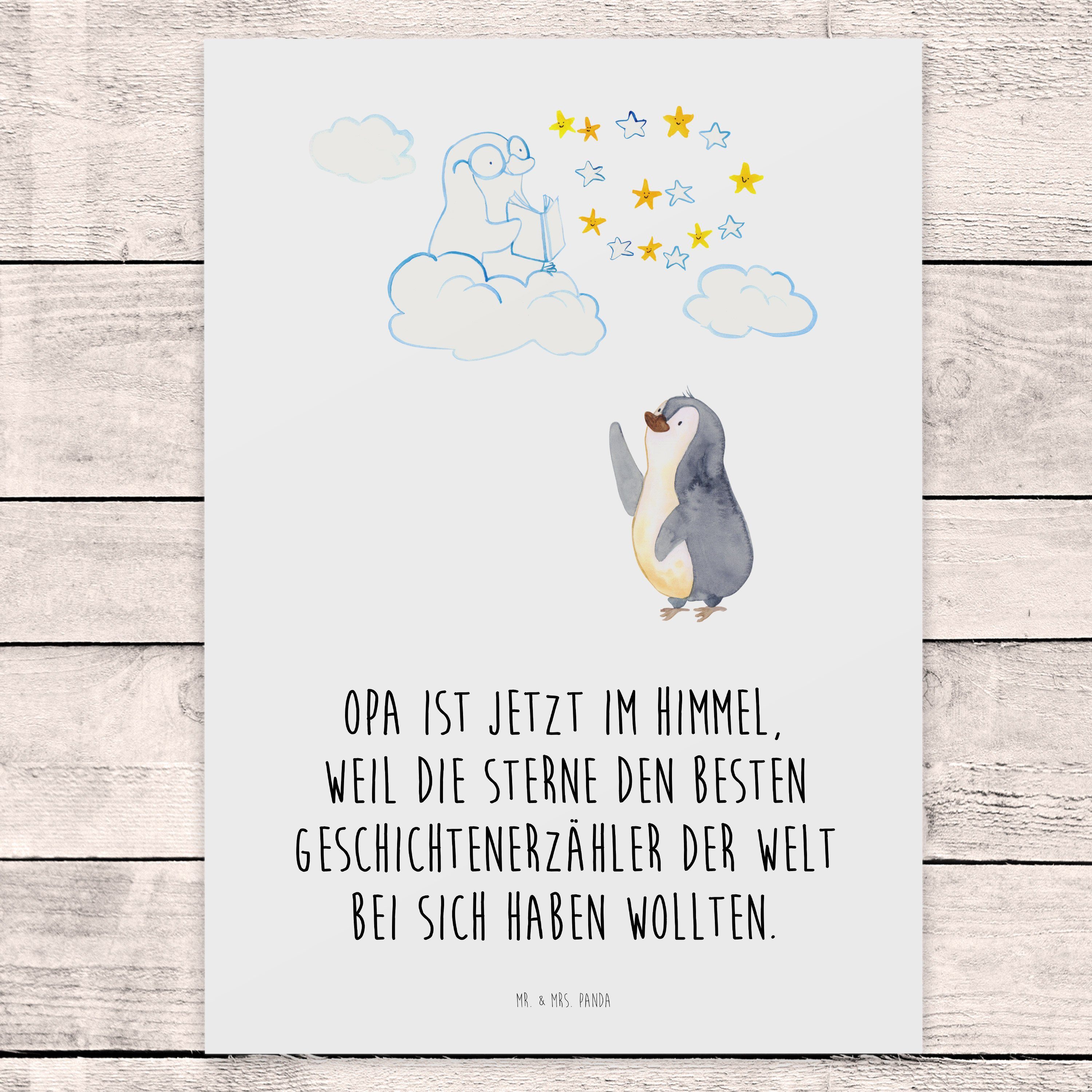 Karte, Trauerkart - Mr. Opa Panda Weiß - Beileidskarte Pinguin Mrs. Sterne Beileid, & Beileidskarte,
