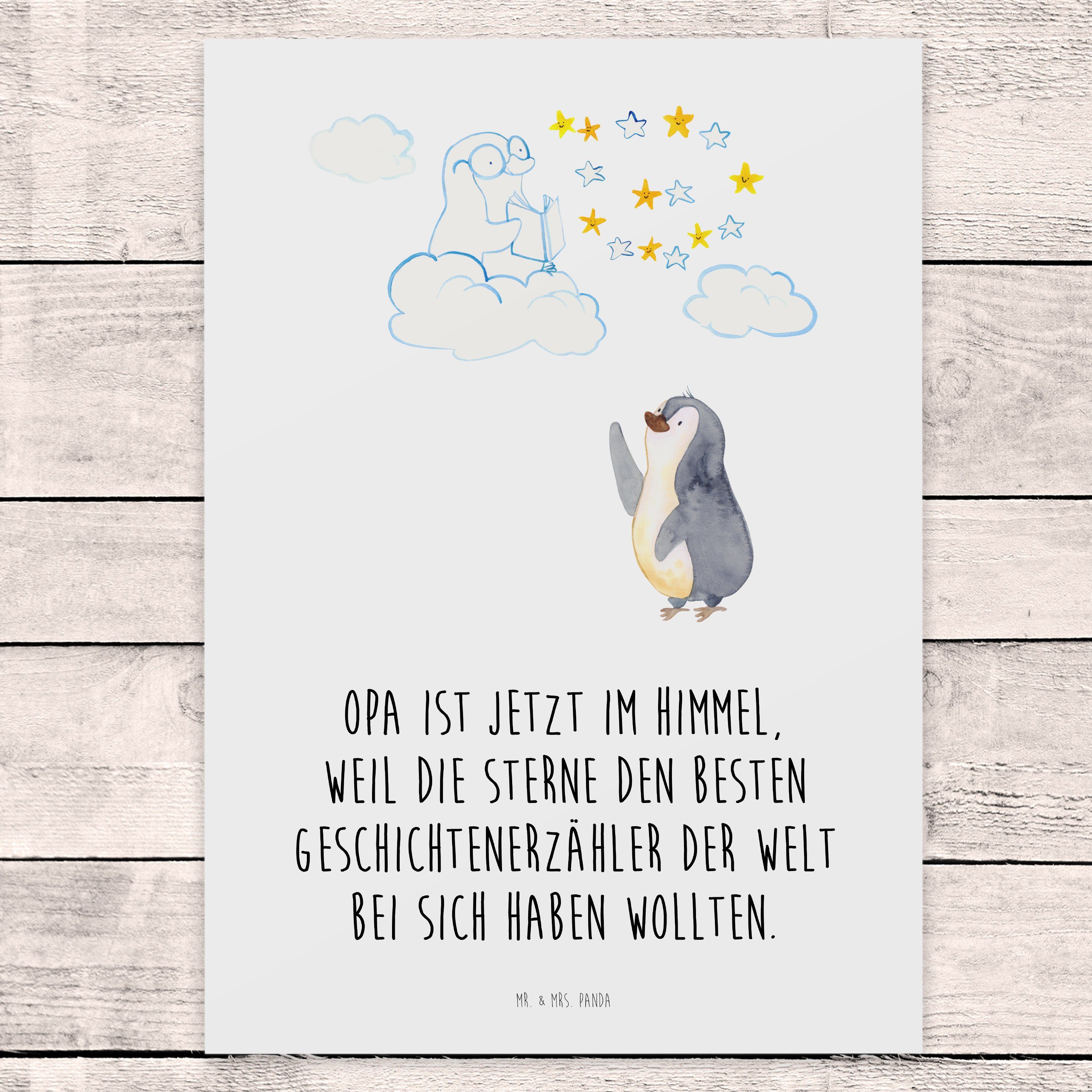 Sterne Trauerkart Mrs. Karte, - Beileidskarte - Pinguin Weiß Opa Beileidskarte, Mr. Panda & Beileid,