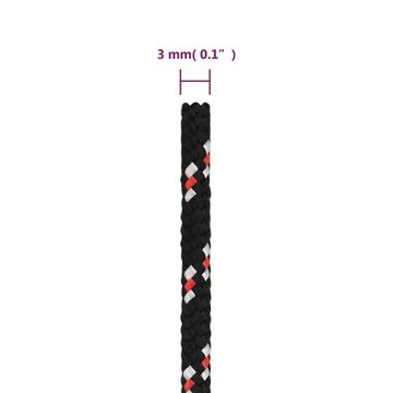 vidaXL Bootsseil Schwarz 3 mm 25 m Polypropylen Seil (1-tlg)