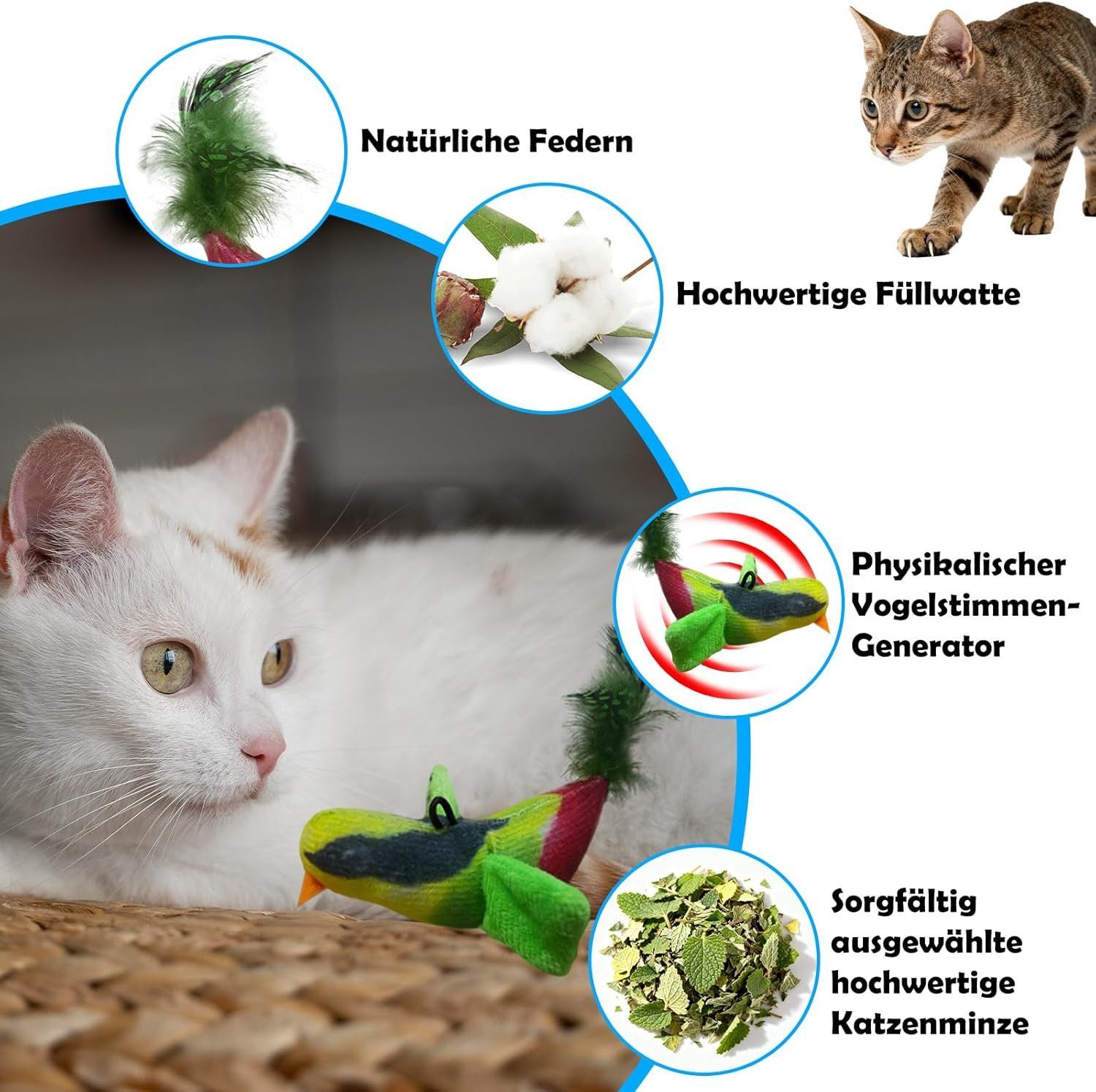 FELIXLEO Tier-Beschäftigungsspielzeug Interaktives Katzenspielzeug, Elastis günstig online kaufen