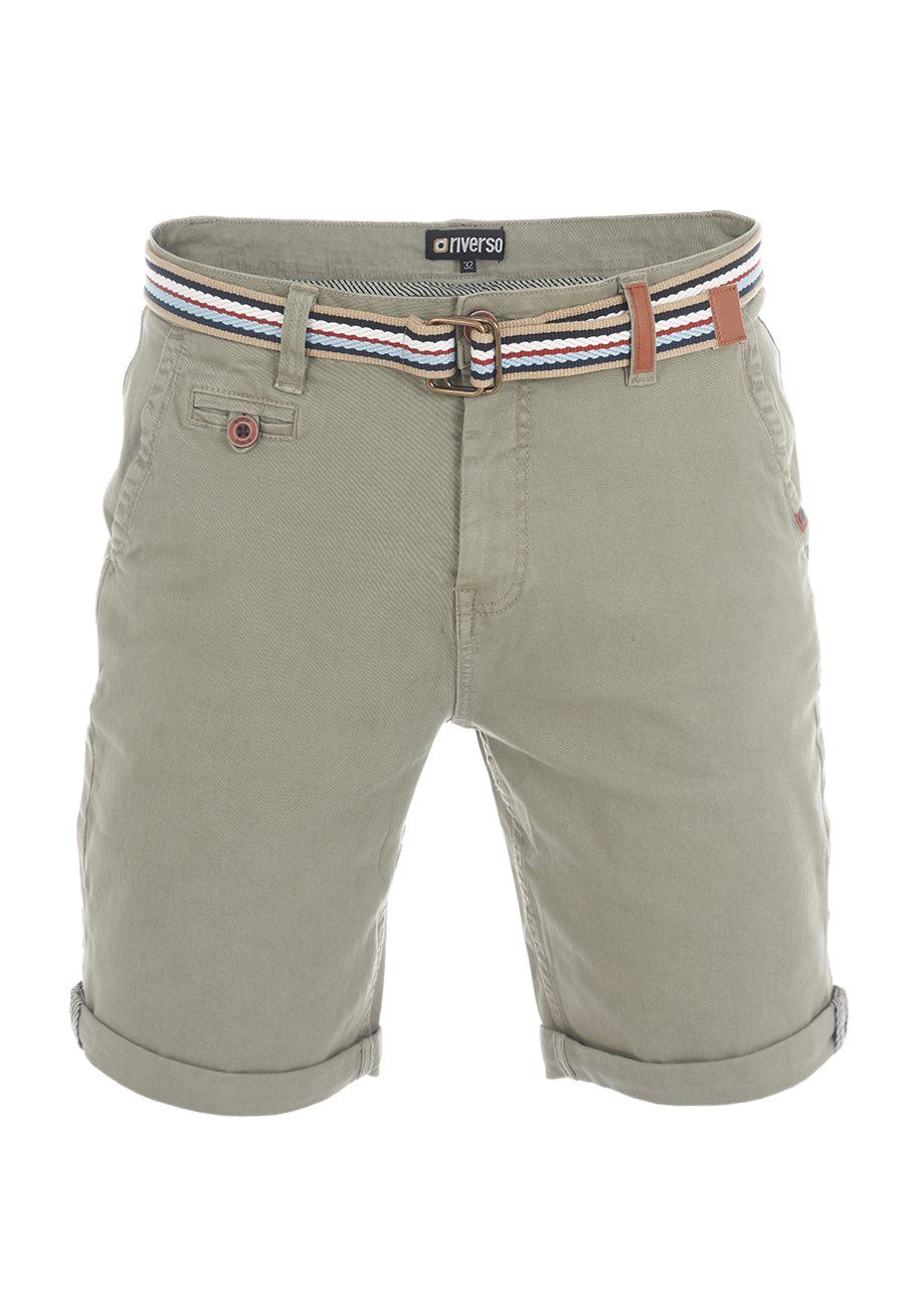 riverso Chinoshorts Herren Shorts RIVKlaas Regular Fit Bermudashorts mit Gürtel