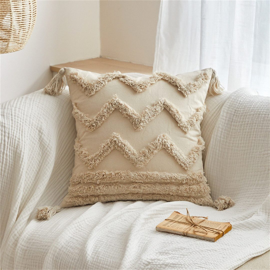 Kopfkissen Sofa-Schlafzimmerkissen mit flauschigem 3D-Muster, AFAZ New Trading UG, Kissen im Bohemian-Stil