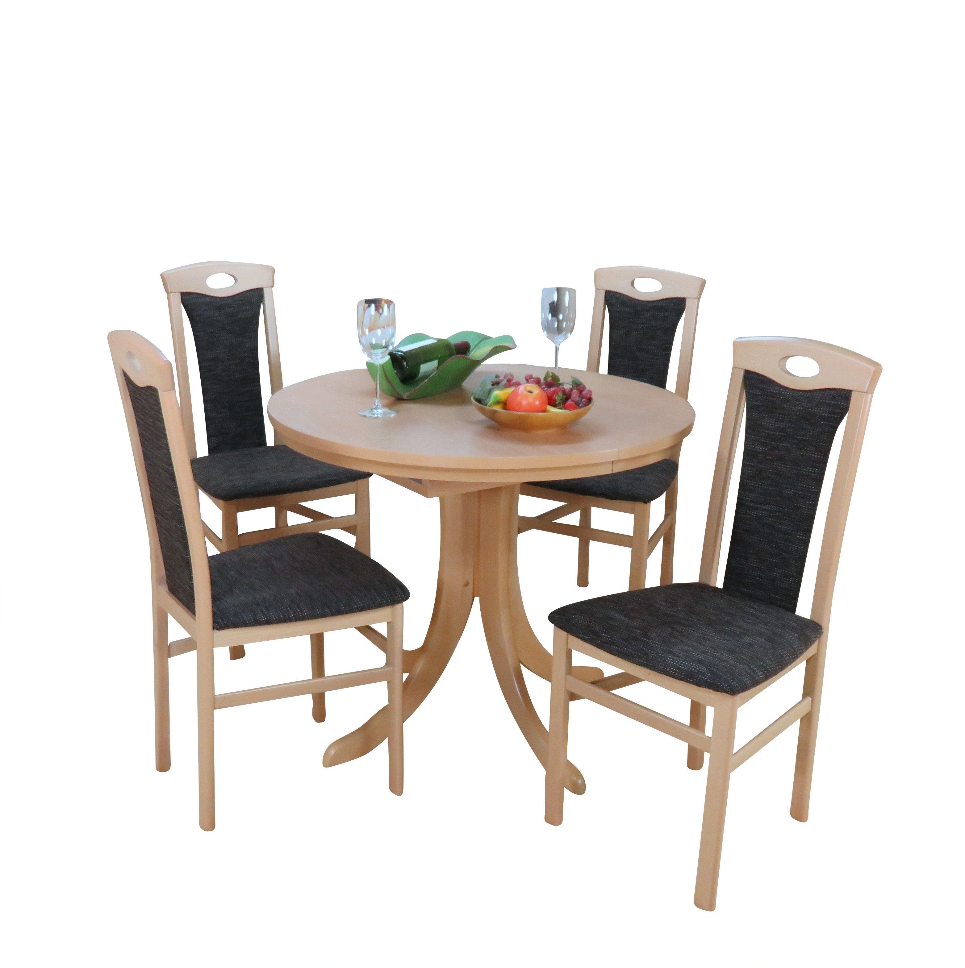 moebel-direkt-online Essgruppe »Birde«, (Spar-Set, 5-tlg., Auszugs-Esstisch  mit 4 Stühlen), Tisch mit 4 Stühlen online kaufen | OTTO
