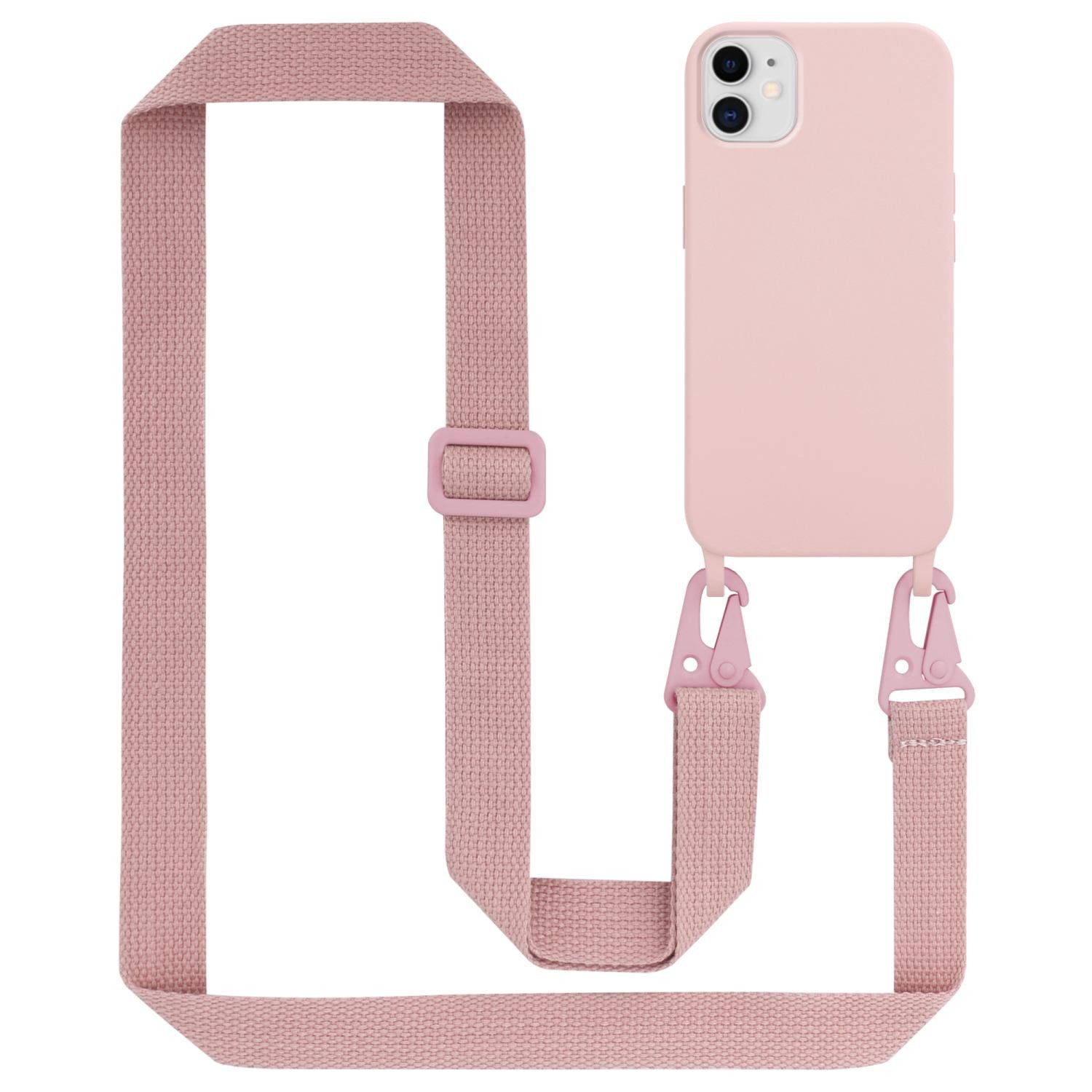 Cadorabo Handyhülle für iPhone 11 Kette Apple iPhone 11, TPU Silikon Handy Schutzhülle - Hülle - Liquid Style - mit Handykette