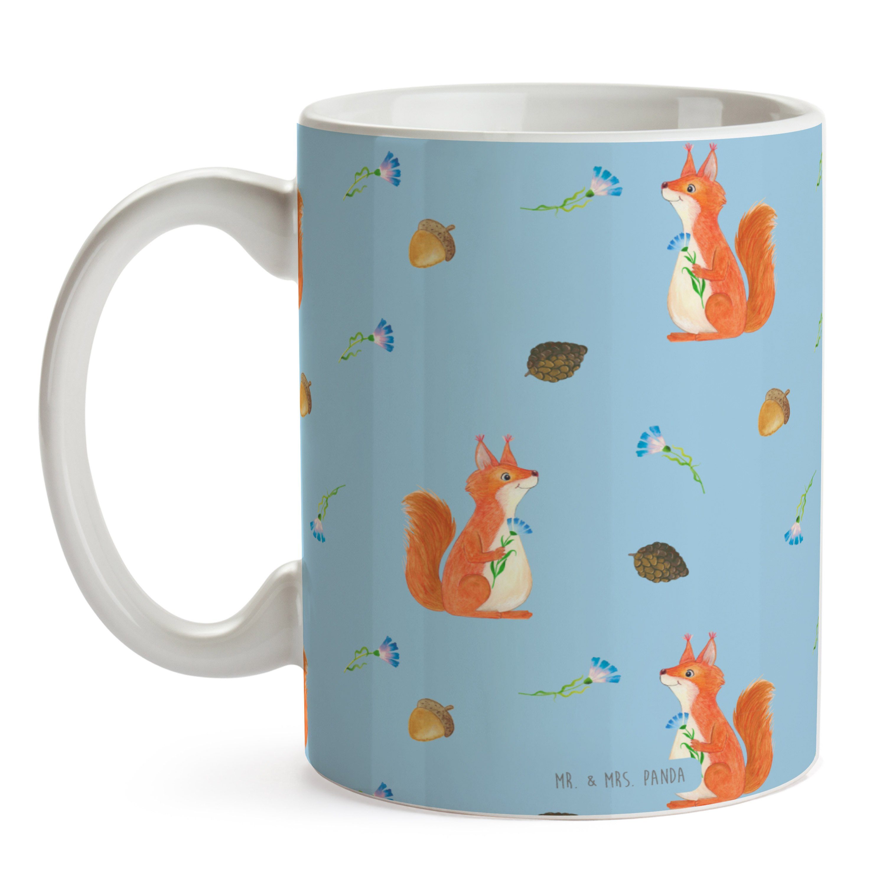 Sprüche, - Tasse Panda Keramik - Mrs. Blume Geschenk, Tasse Lac, Kaffeetasse, Eichhörnchen Mr. Blau &