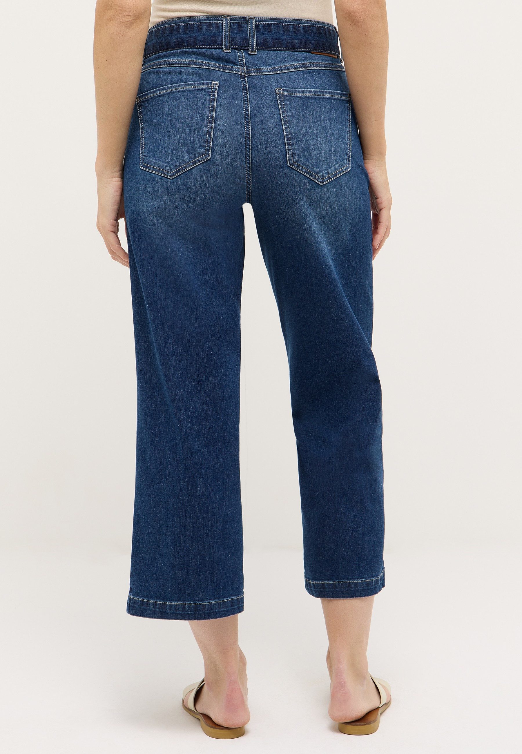 ANGELS 7/8-Jeans Linn City Culotte im Relaxed Fit, mit Gürtel