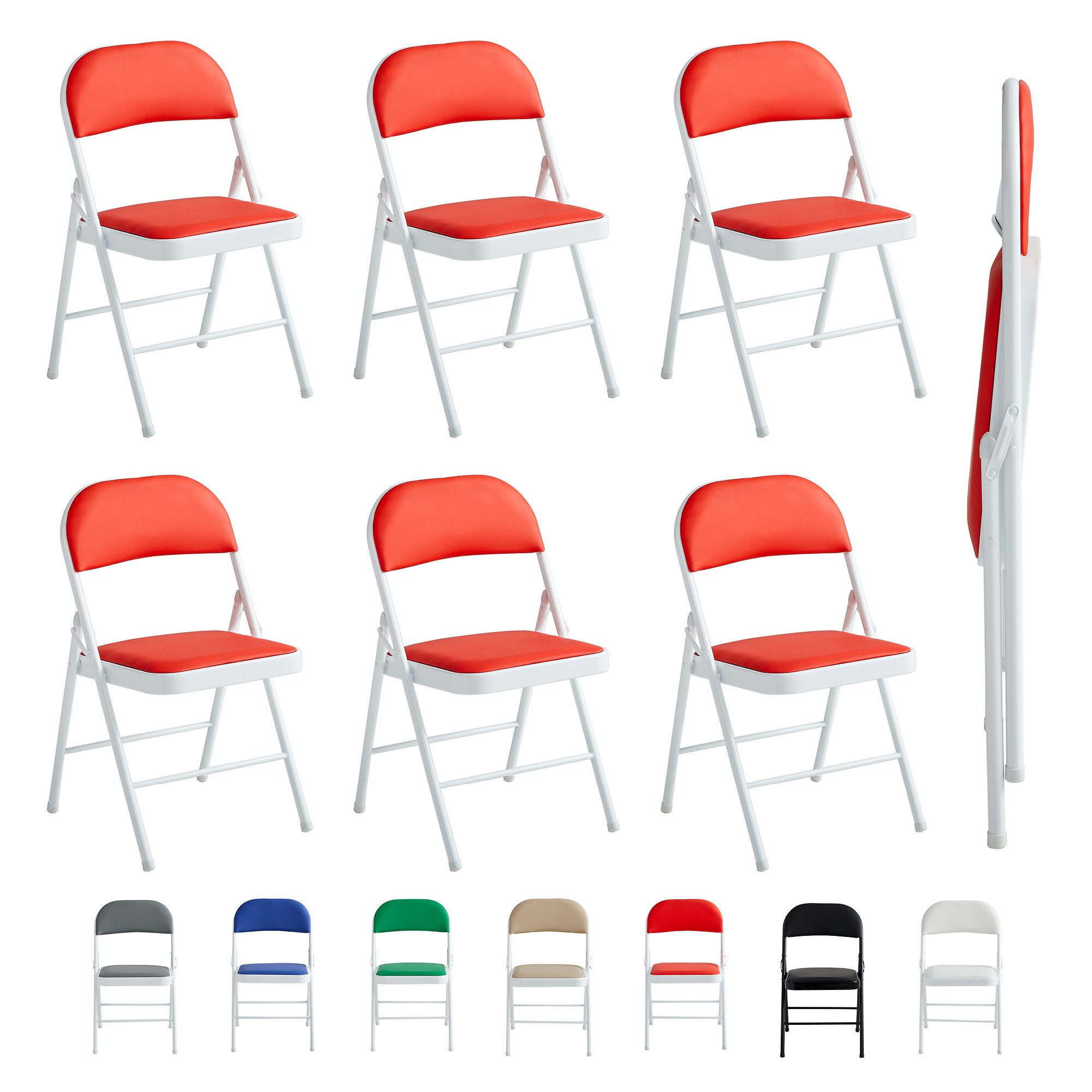 MCC direct Klappstuhl Kunstleder Klappstuhl gepolstert im 1er, 2er, 4er und 6er Set (6 St)