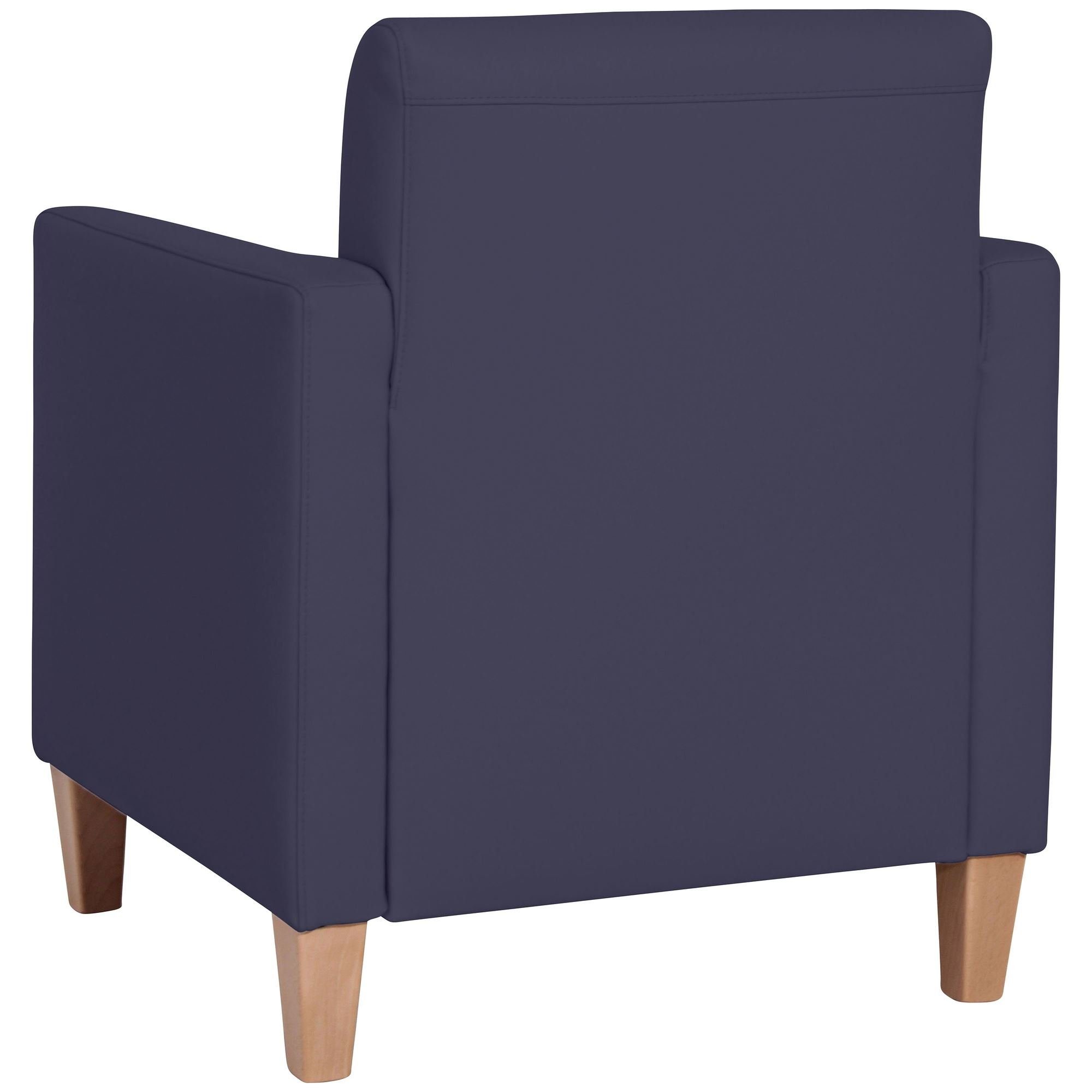 (Sparpreis 22215 dunkelblau Sessel verarbeitet,bequemer Kessel Buche 58 Kostenlosem 1-St), Karol Sitz Bezug inkl. / Sessel Kunstleder hochwertig Versand, aufm natur