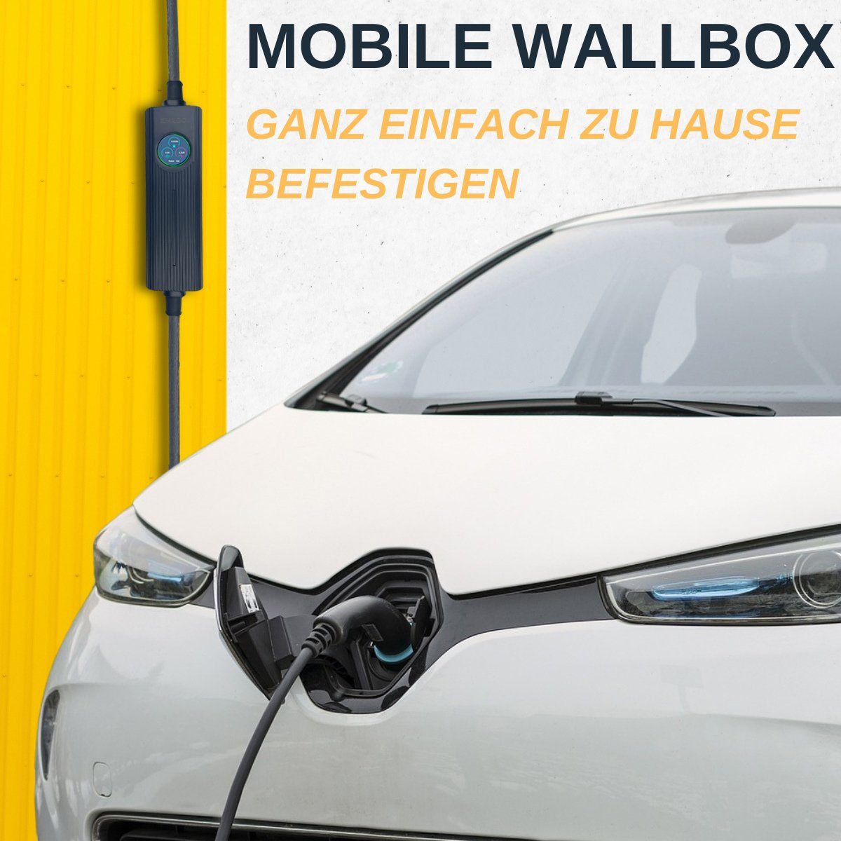 EM2GO Mobil, Mobile Elektroauto-Ladestation Mobile und Wandhalterung Wallbox mit Tasche Adapter, 5