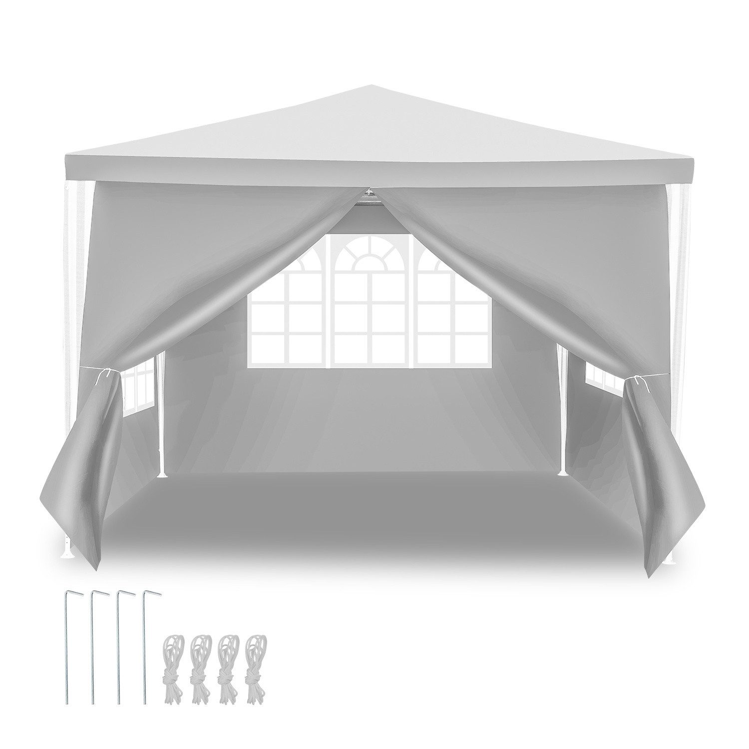 Clanmacy Pavillonseitenteil Pavillon 3x3 m, mit Seitenwänden, UV Schutz, wasserfest