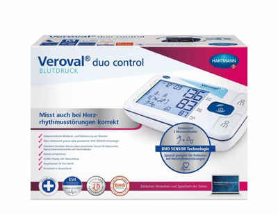 Veroval Oberarm-Blutdruckmessgerät duo control, Ergonomische Secure-Fit-Manschette Medium 22-32 cm