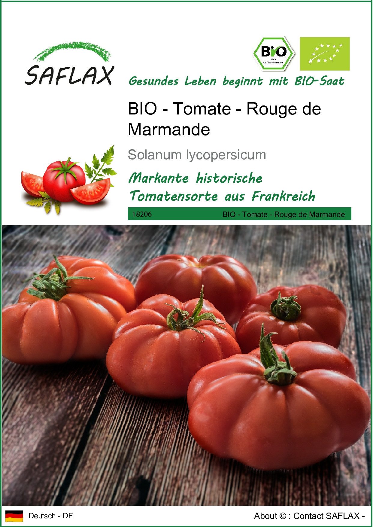 SAFLAX Gemüsesamen SAFLAX - Samen - BIO - Tomate - Rouge de Marmande günstig online kaufen
