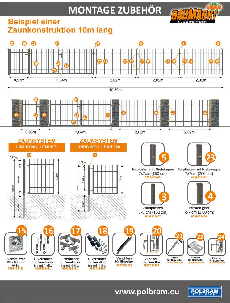 Polbram Gartentor Polbram Einzeltor Lean 120 90 x 116 cm, RAL-Farbe