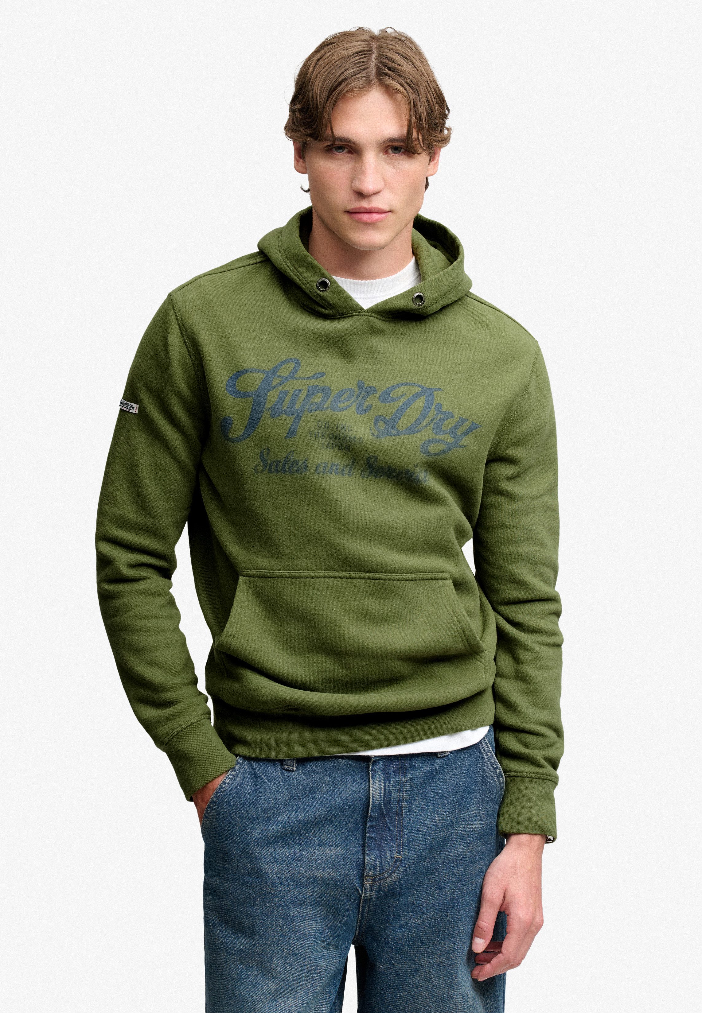 Superdry Kapuzensweatshirt VINTAGE SCRIPT HOOD Baumwollmischung, relaxed fit