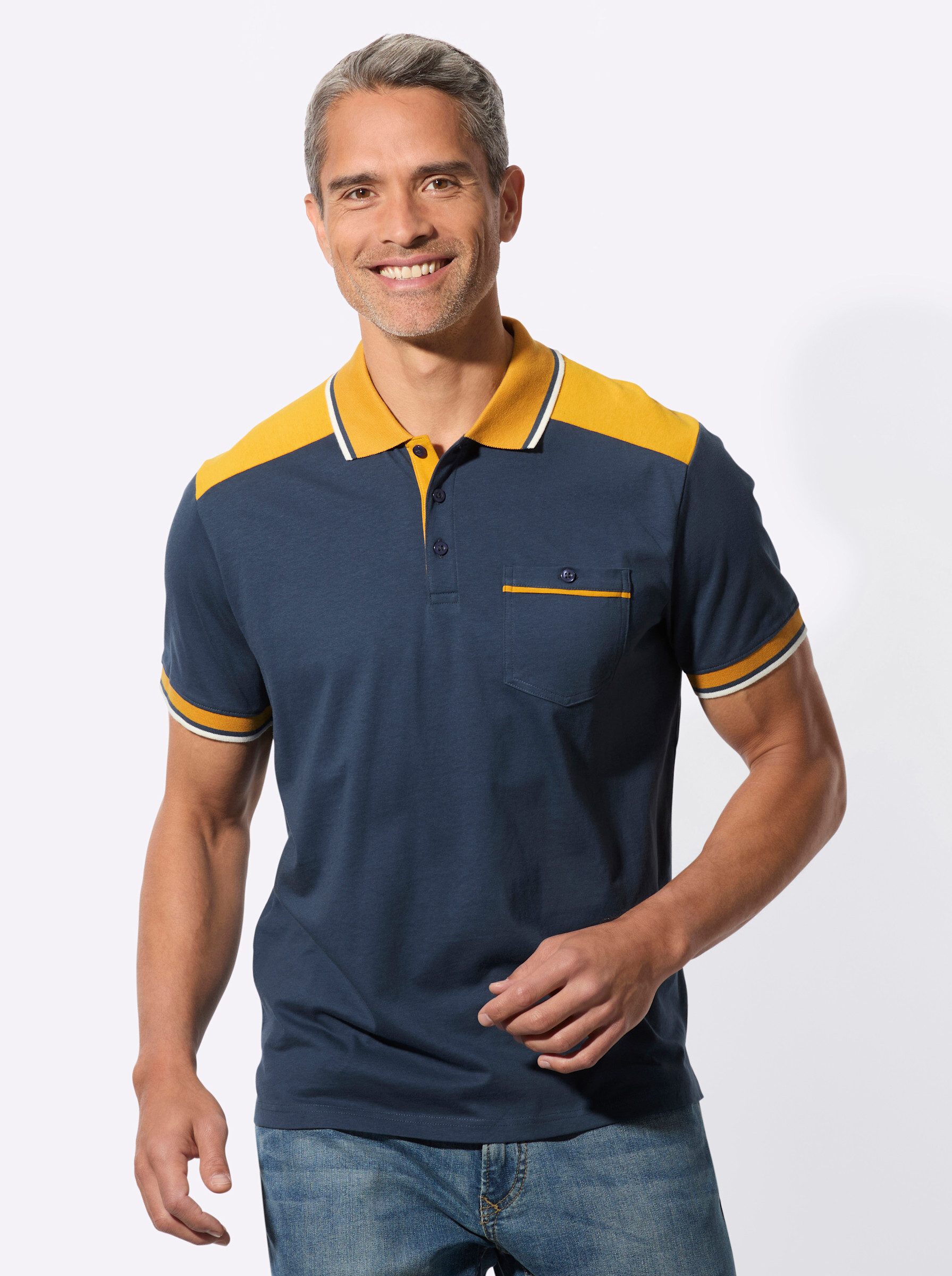 Sieh an! T-Shirt Kurzarm-Poloshirt Kurzarm