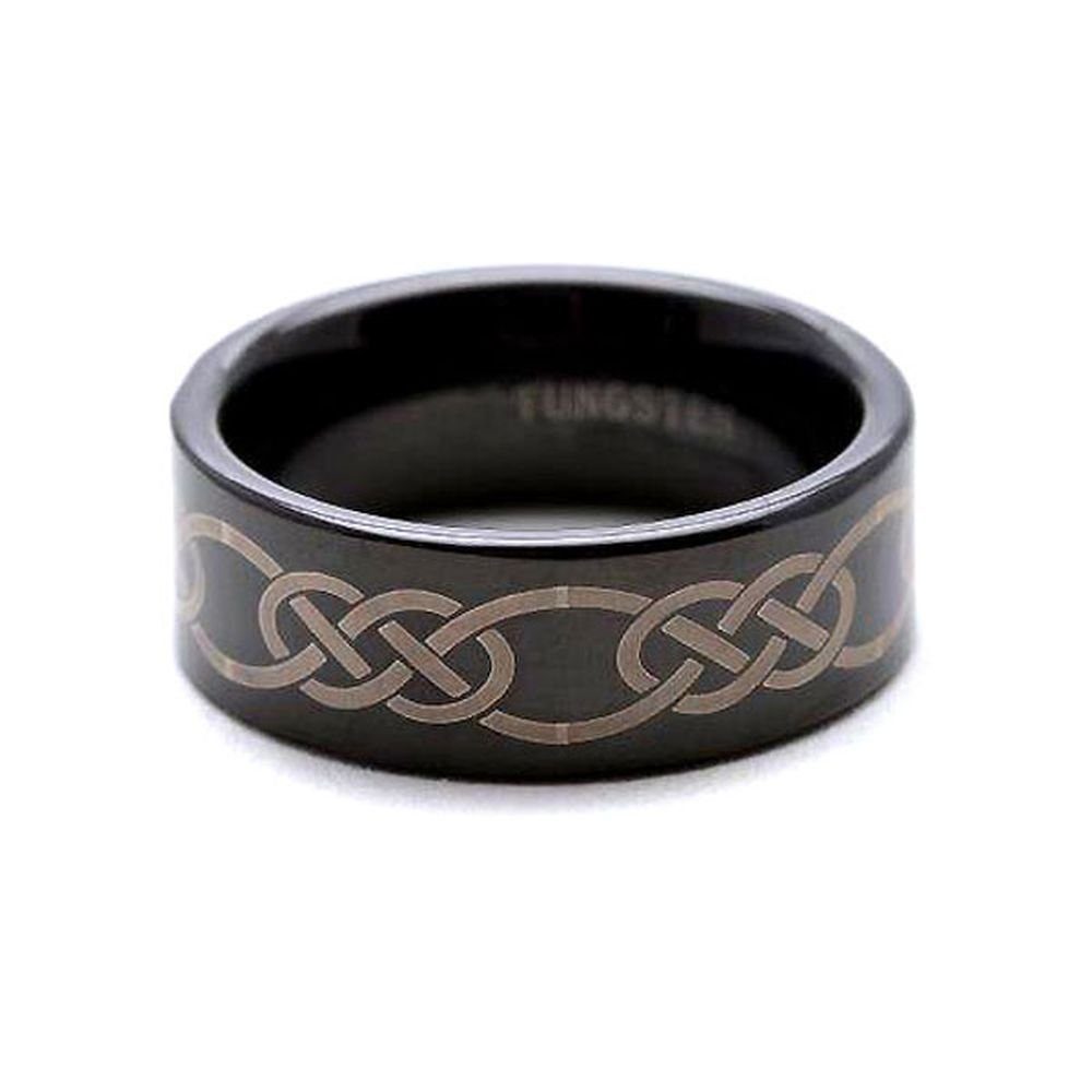 Partnerring keltischem Eternity" mit Klassischer Laser Kingka "Tungsten Design Ring Partner Wolfram