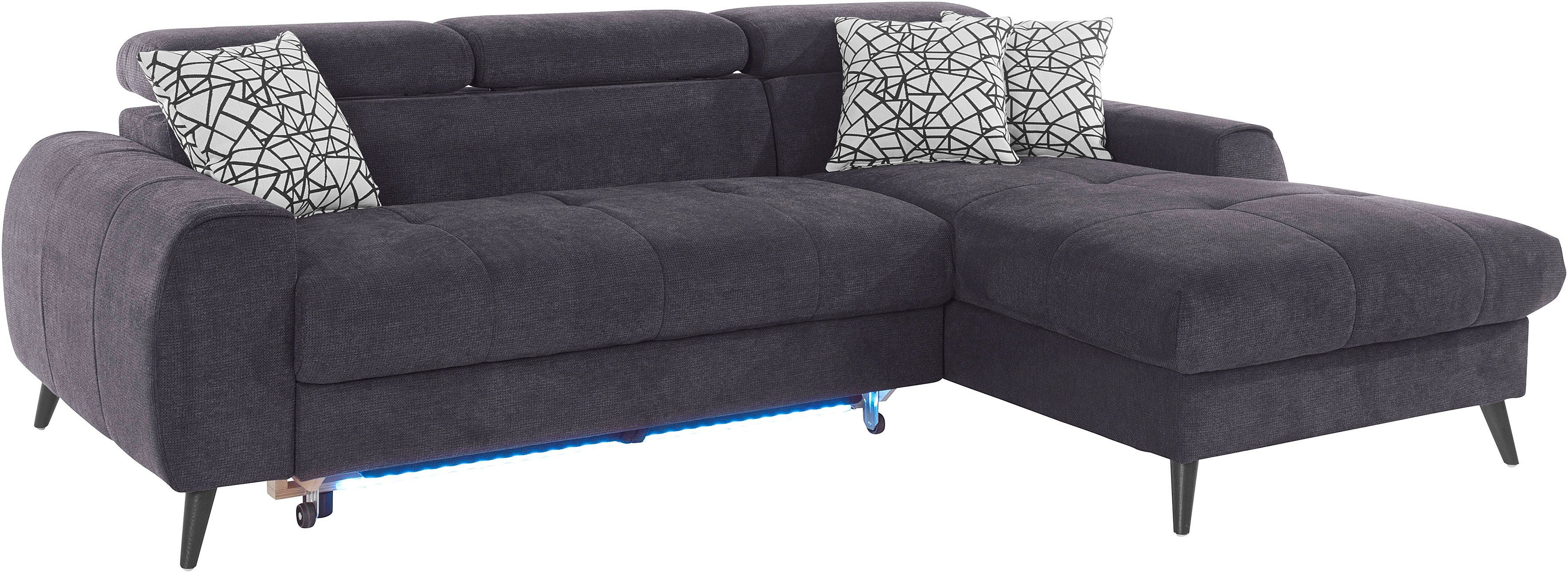 COTTA Ecksofa "Mia L-Form mit 3 Zierkissen", wahlweise mit Bettfunktion, Be günstig online kaufen