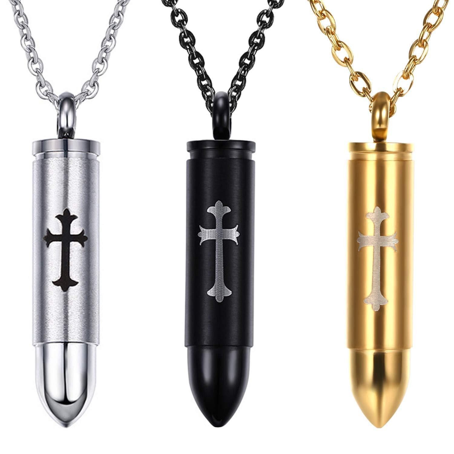 LuxusKollektion Kreuzkette Halskette Herren Kreuz Anhänger Edelstahl 3 Stück