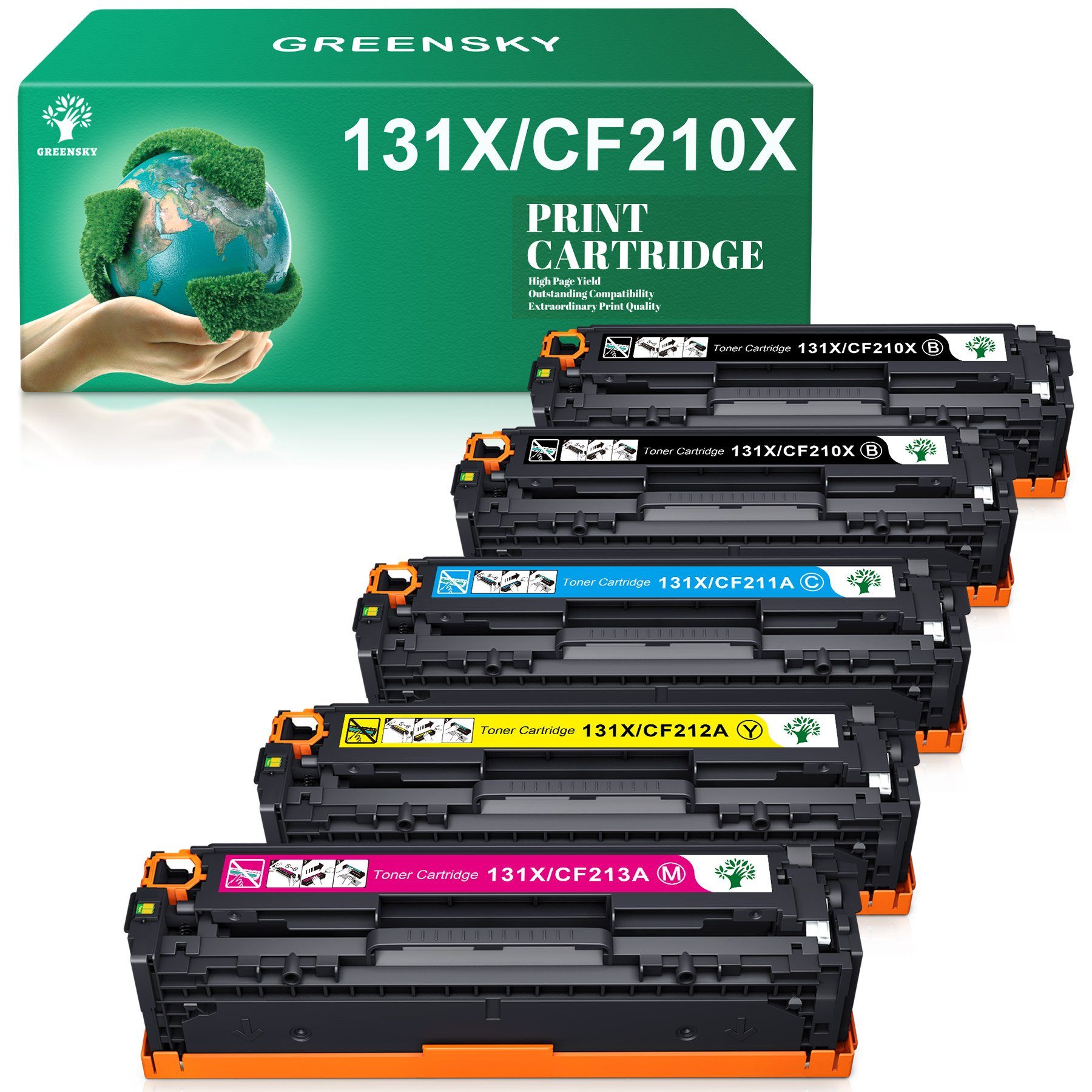 131X cm1415fnw m276nw cm1415fn mfp 131A Tonerkartusche Greensky CF210A 5er-pack CF210X