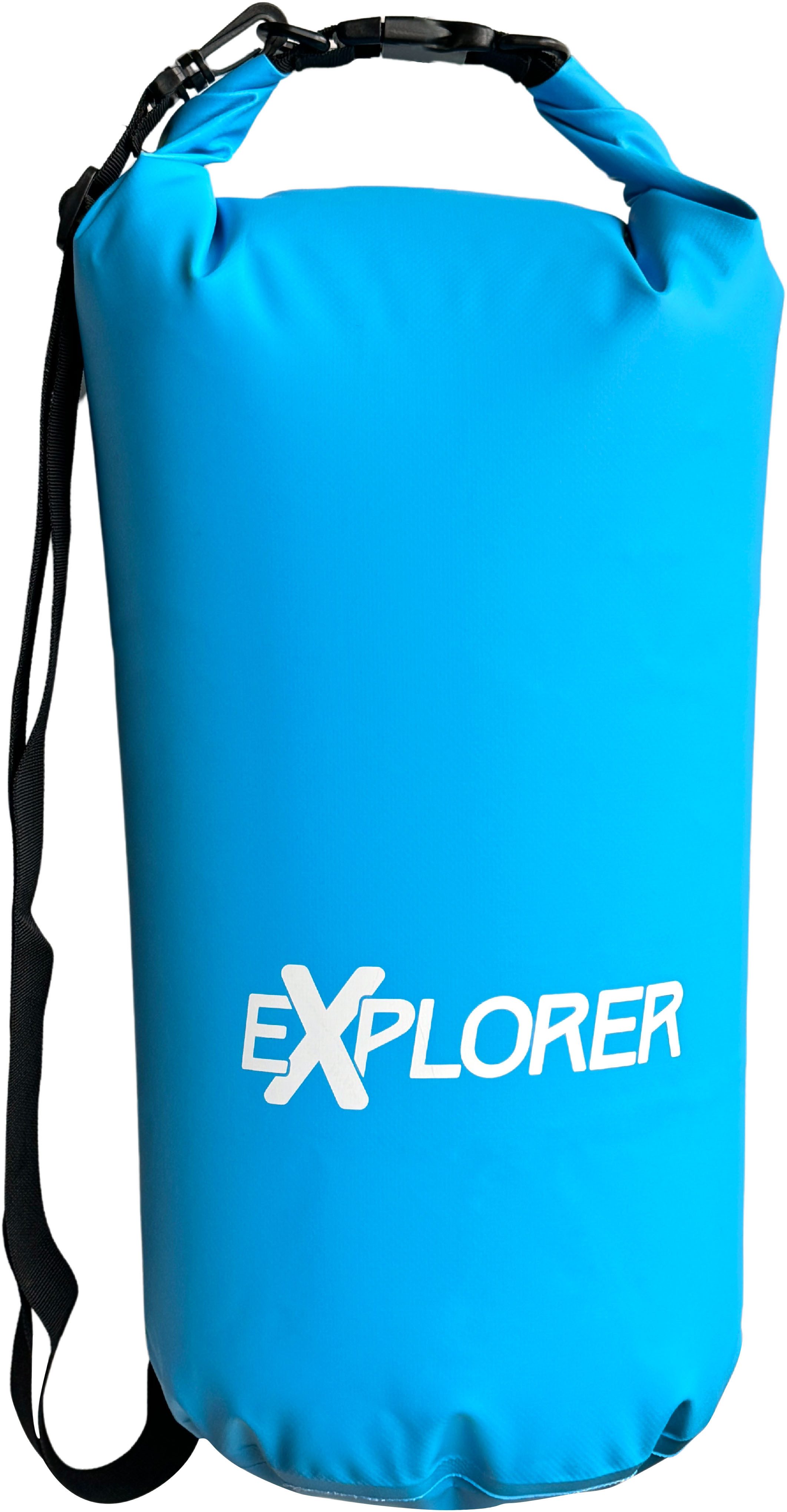 EXPLORER Aufbewahrungstasche Packsack Rollsack 10 L / 20 L wasserdicht, mit Schultergurt (Packung), Rolltop Tasche für Sup Camping Kajak Wandern Angeln Bootfahren Rafting