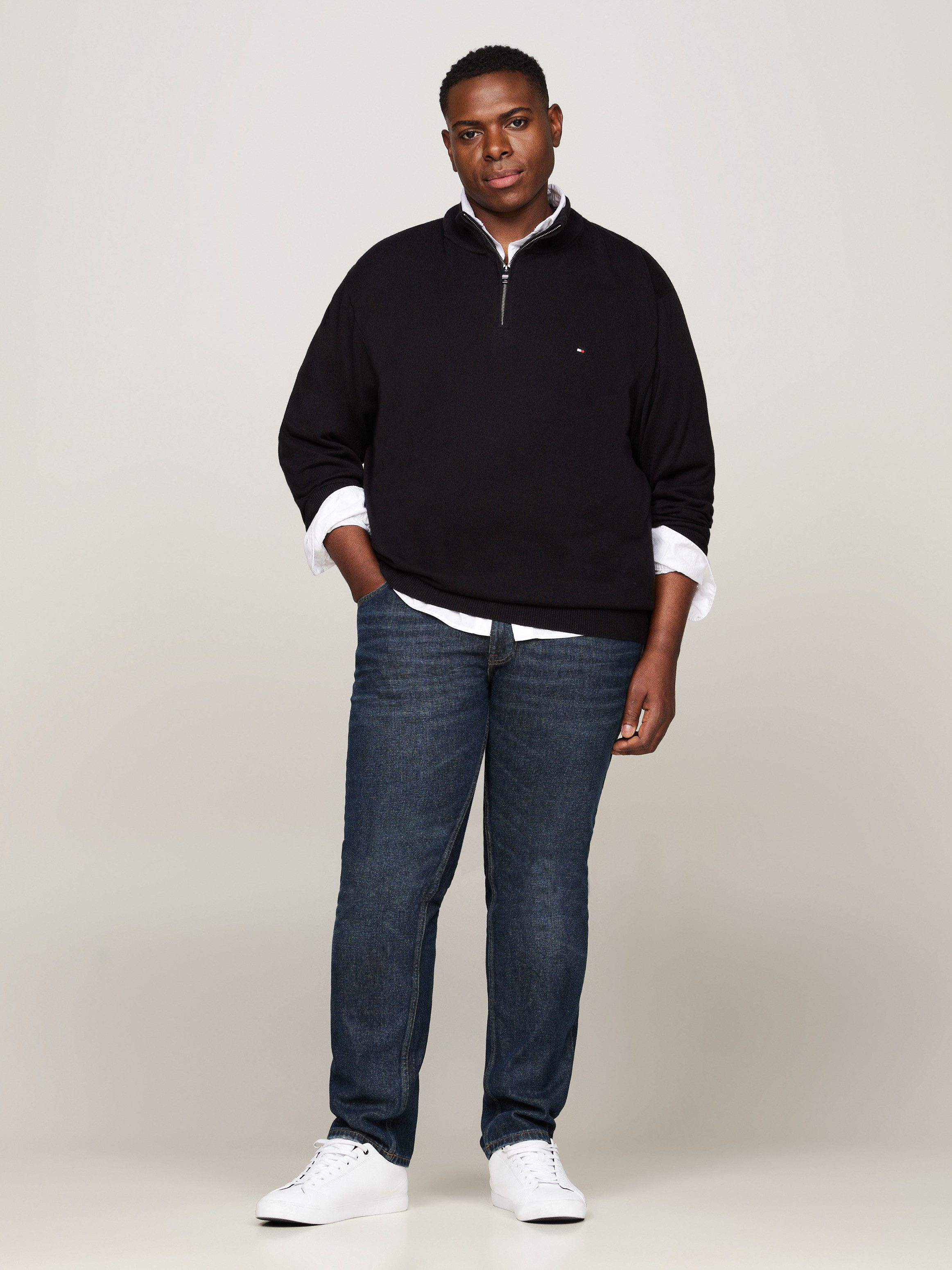 Tommy Hilfiger Big & Tall Troyer BT-PIMA ORG CTN CASHMERE ZMOCK-B Große Größen