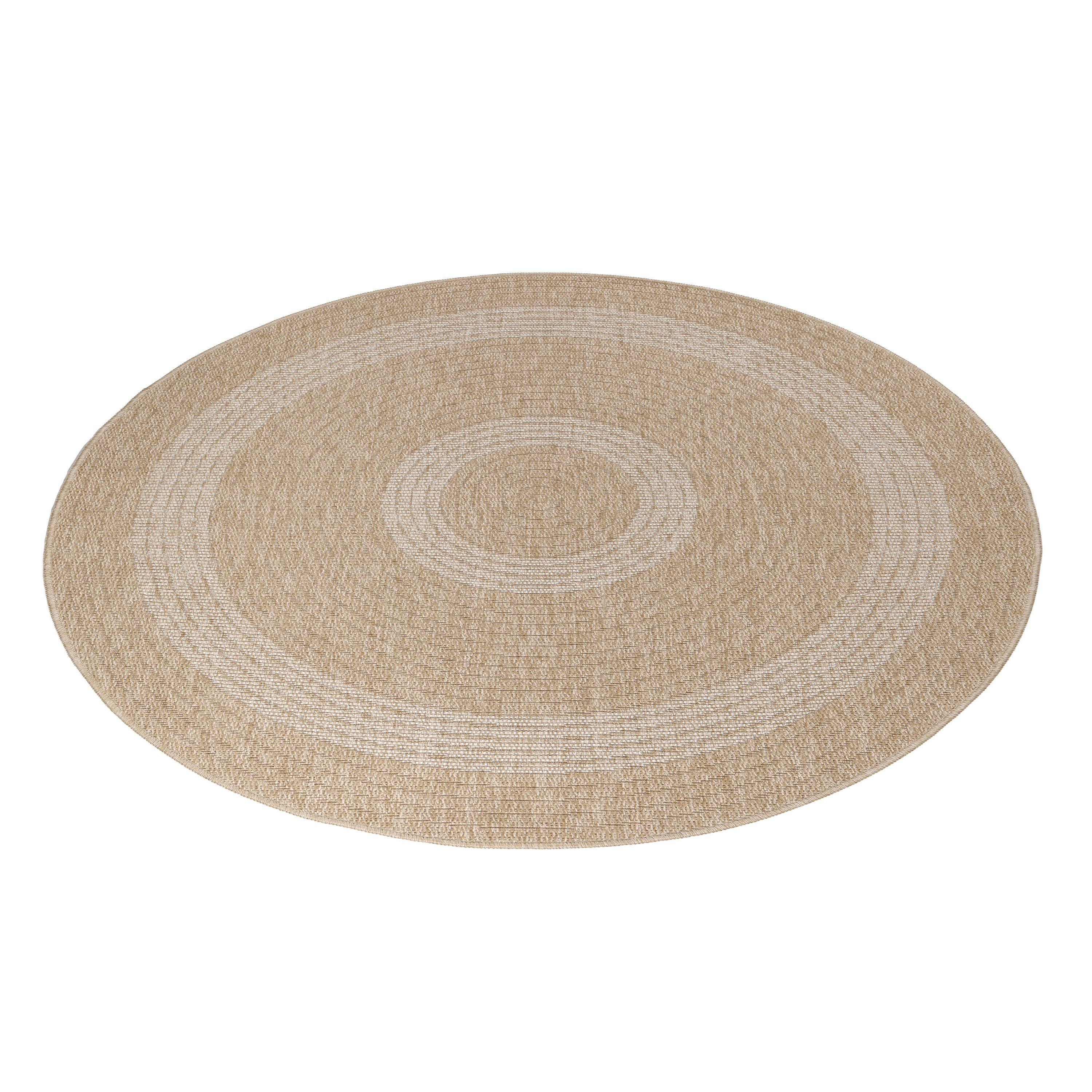 Outdoorteppich COMILLA 0886, Ayyildiz Teppiche, rund, Höhe: 8 mm, Pflegeleicht / Strapazierfähig / In- und Outdoor geeignet BEIGE