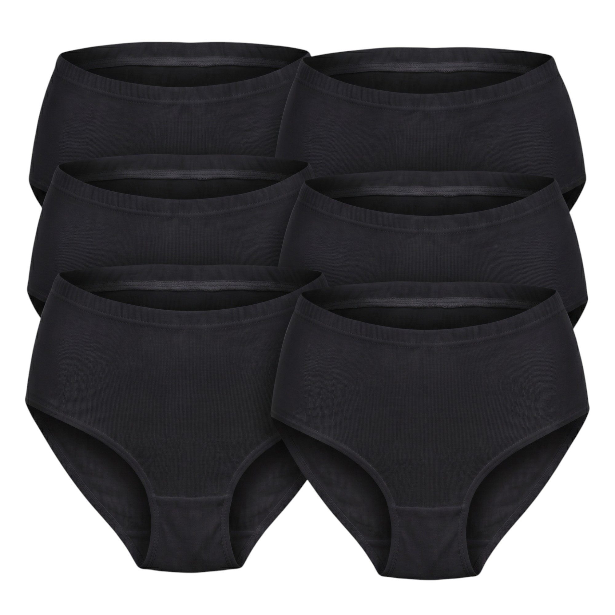 Slip Damen 6er 10er Pack – Retro-Slip 100% Baumwolle hoher Bund S-4XL
