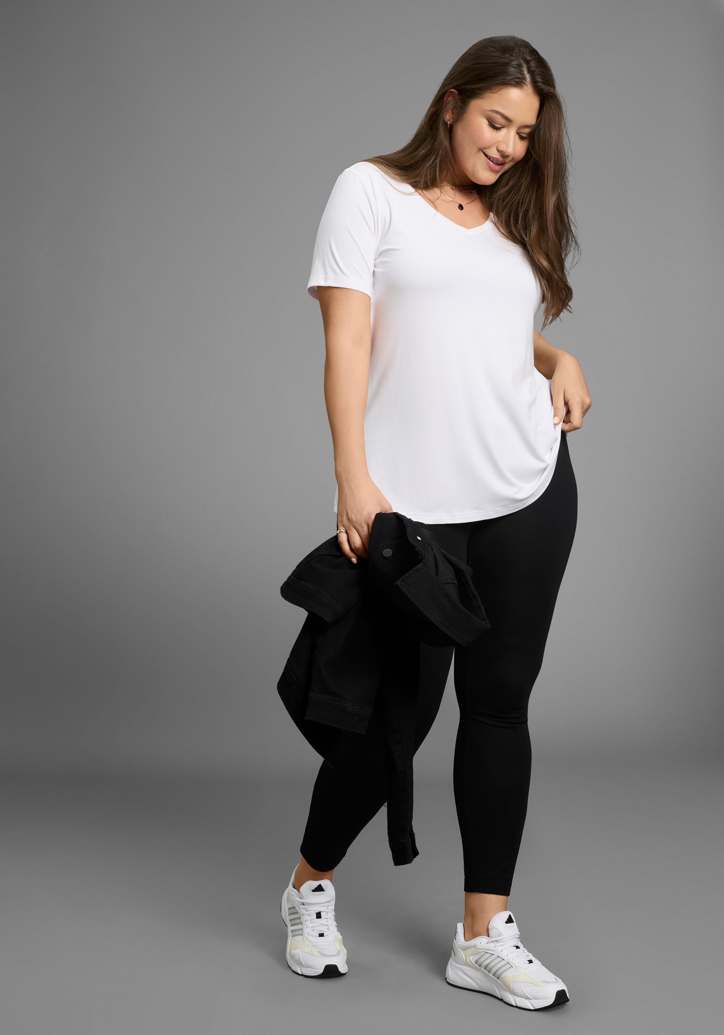 Laura Scott CURVE Leggings Große Größen mit dekorativen Details im Jeggings-Look – Bild 4 von 5