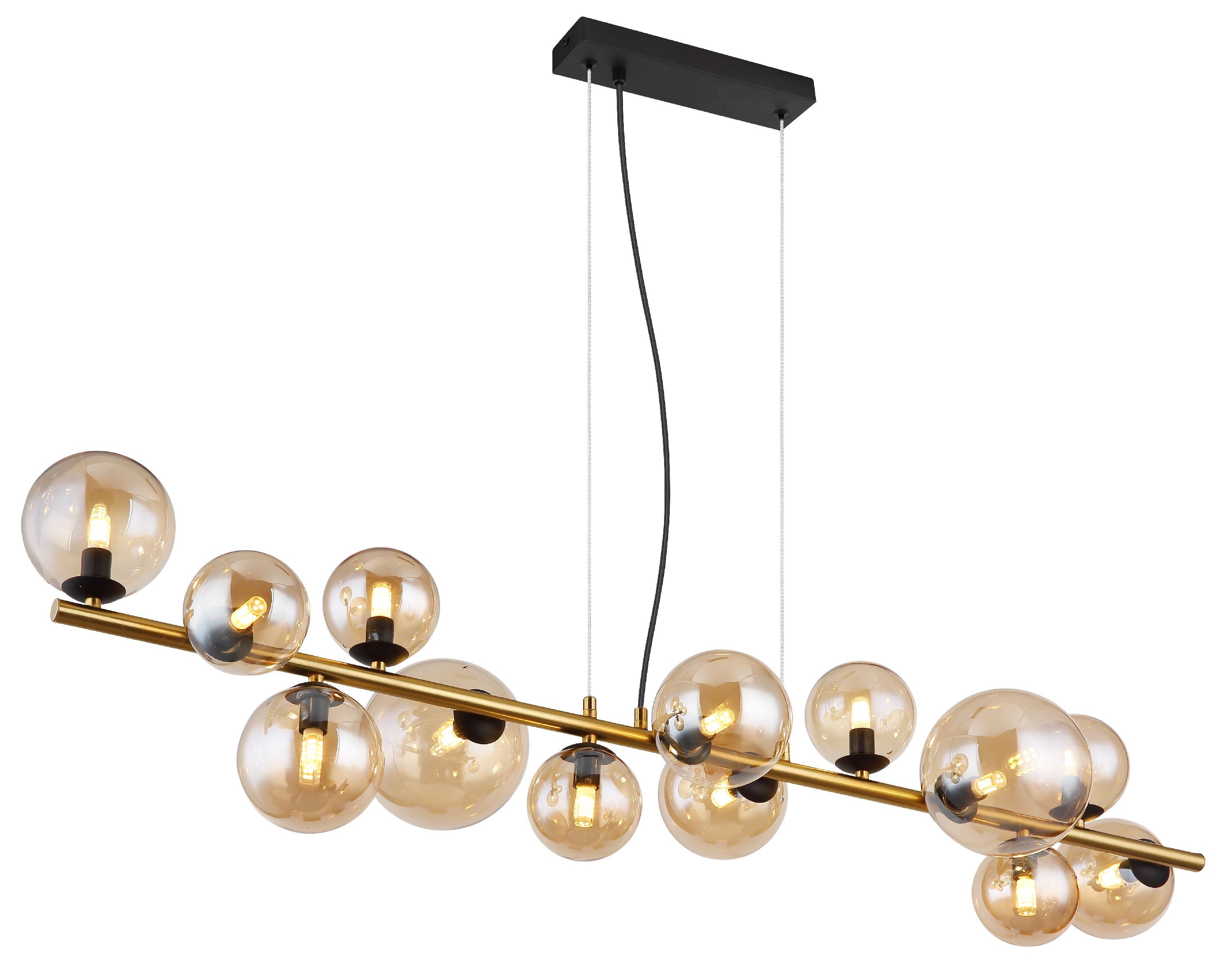 GLOBO LIGHTING Pendelleuchte GLOBO Lighting Hängeleuchte RIHA LBH 120x34.50x120 cm schwarz, Warmweiß
