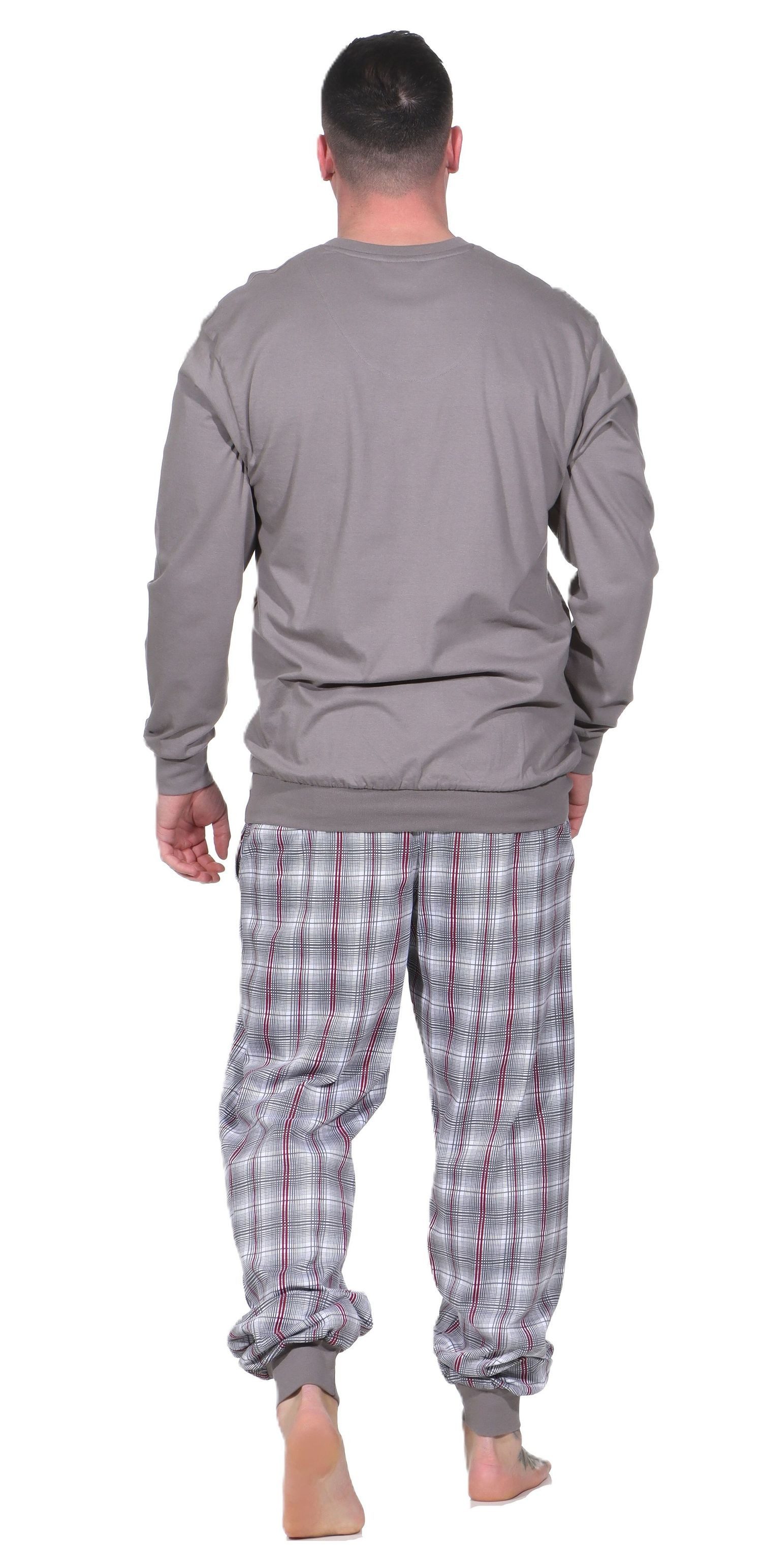 Normann Pyjama Normann Herren Pyjama langarm mit karierter Hose – auch in Ü günstig online kaufen
