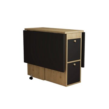 BlingBin Esstisch Esstisch-Set (5-St., 120*80*75cm, mit Esstisch, 4 Stühlen), Klappbares und versenkbares Design