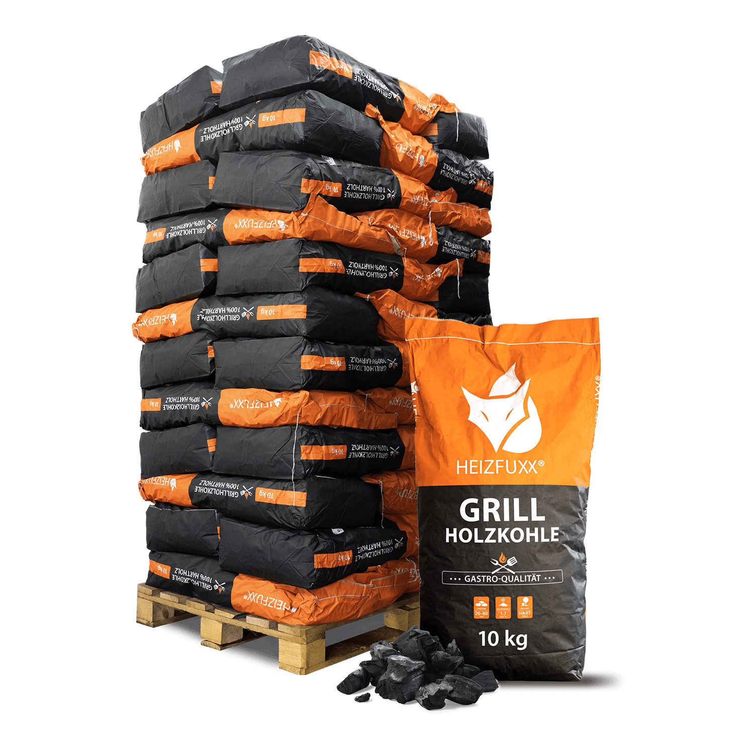 HEIZFUXX Grillkohle, 360 kg, (Palette, 36-St)