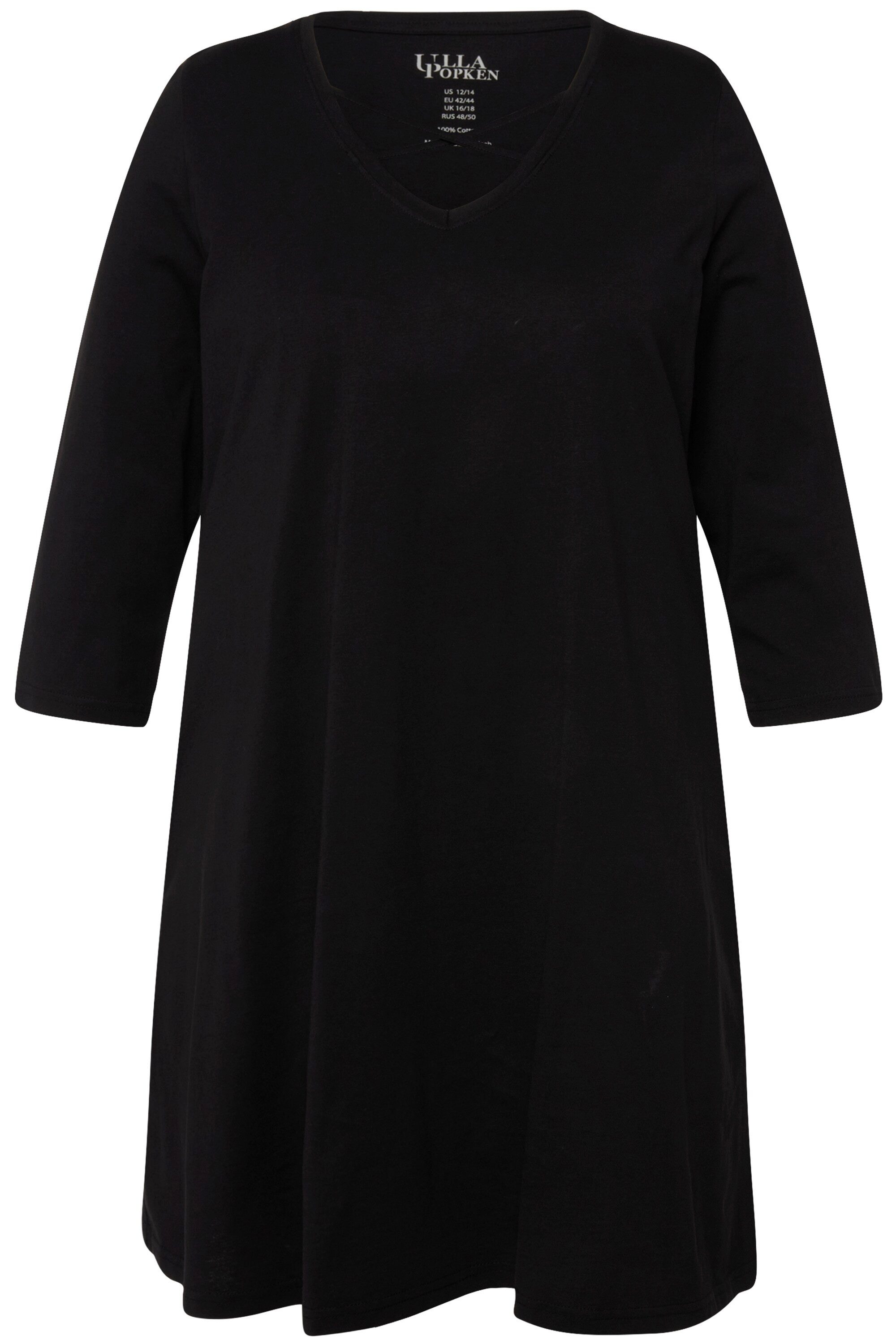 Ulla Popken Longshirt Longshirt Zierbänder A-Linie günstig online kaufen