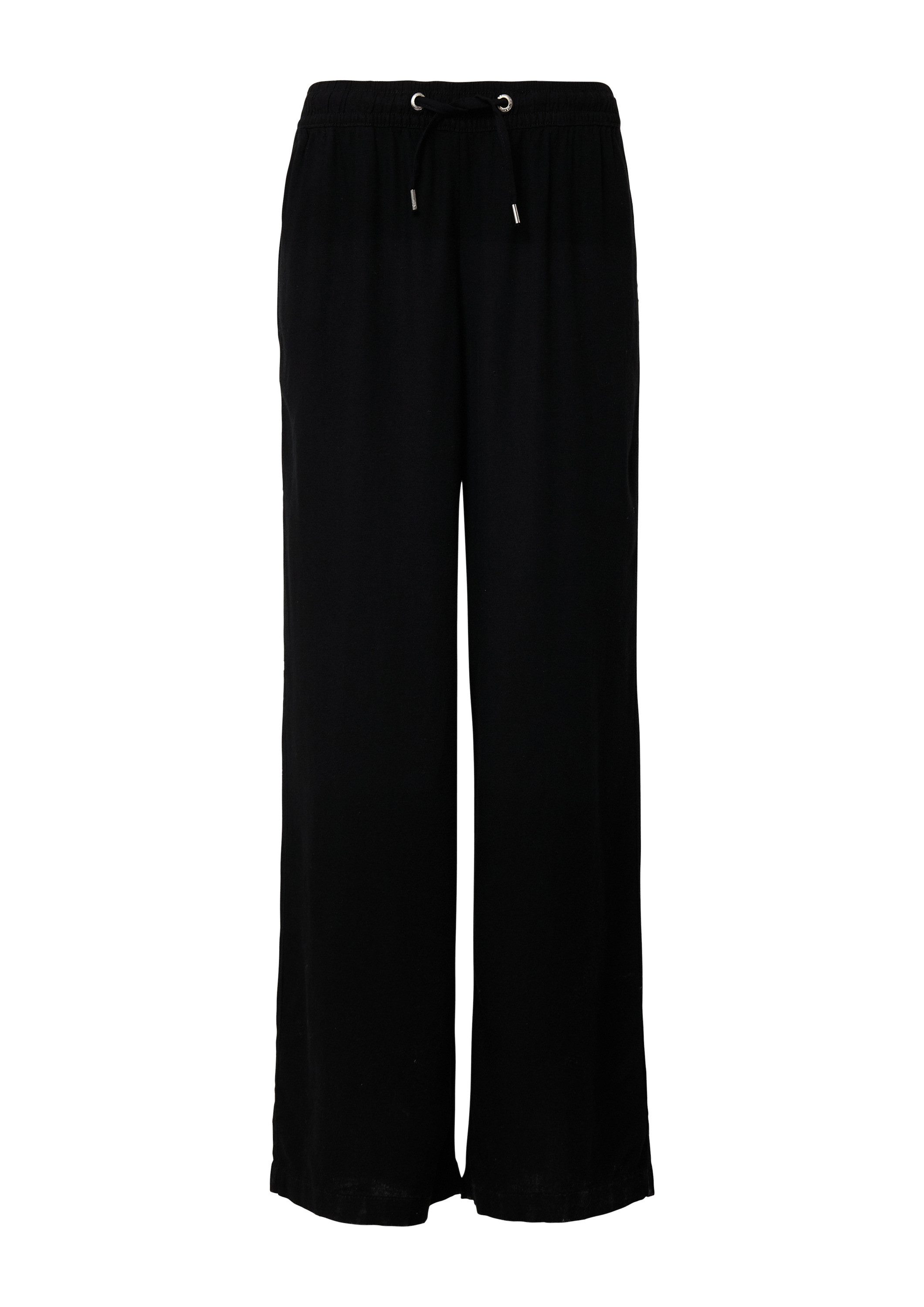 QS Chinos Hose Leinenmixhose mit Gummizug und weitem Bein günstig online kaufen
