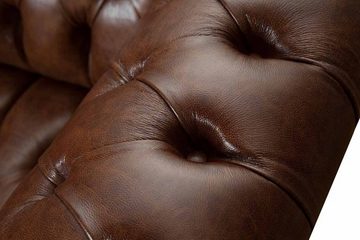 JVmoebel 4-Sitzer Sofa 4Sitzer Luxus Möbel Chesterfield Braun Design 100% Leder Sofort