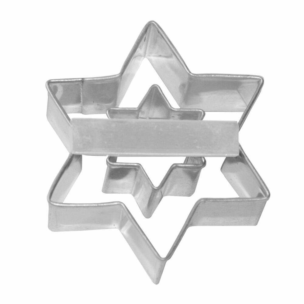 Birkmann Ausstechform Stern mit Innenstern 6 cm, Weißblech
